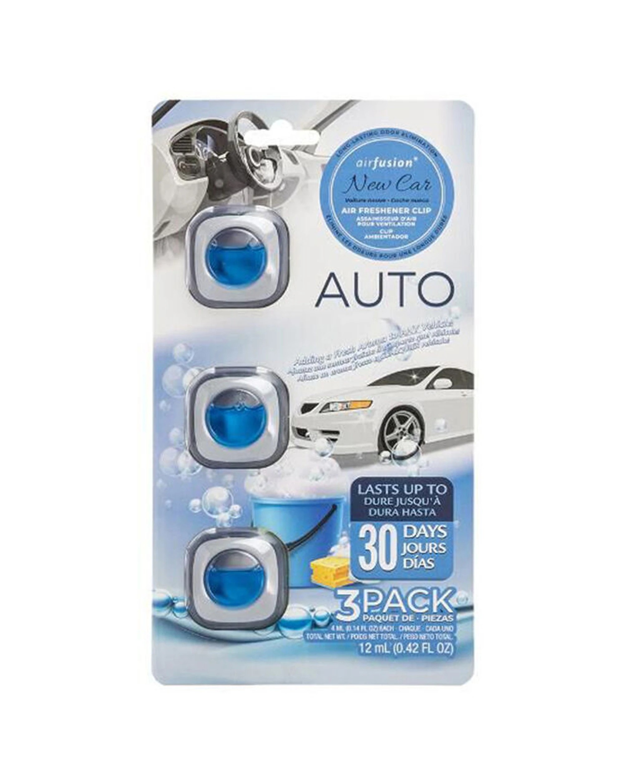 2 Air Fusion 6x 3pc Car Air Freshener Vent Clip 4ml Long-Lasting Fragrance Odour Eliminator Portable Design - Grey, 2 of 3