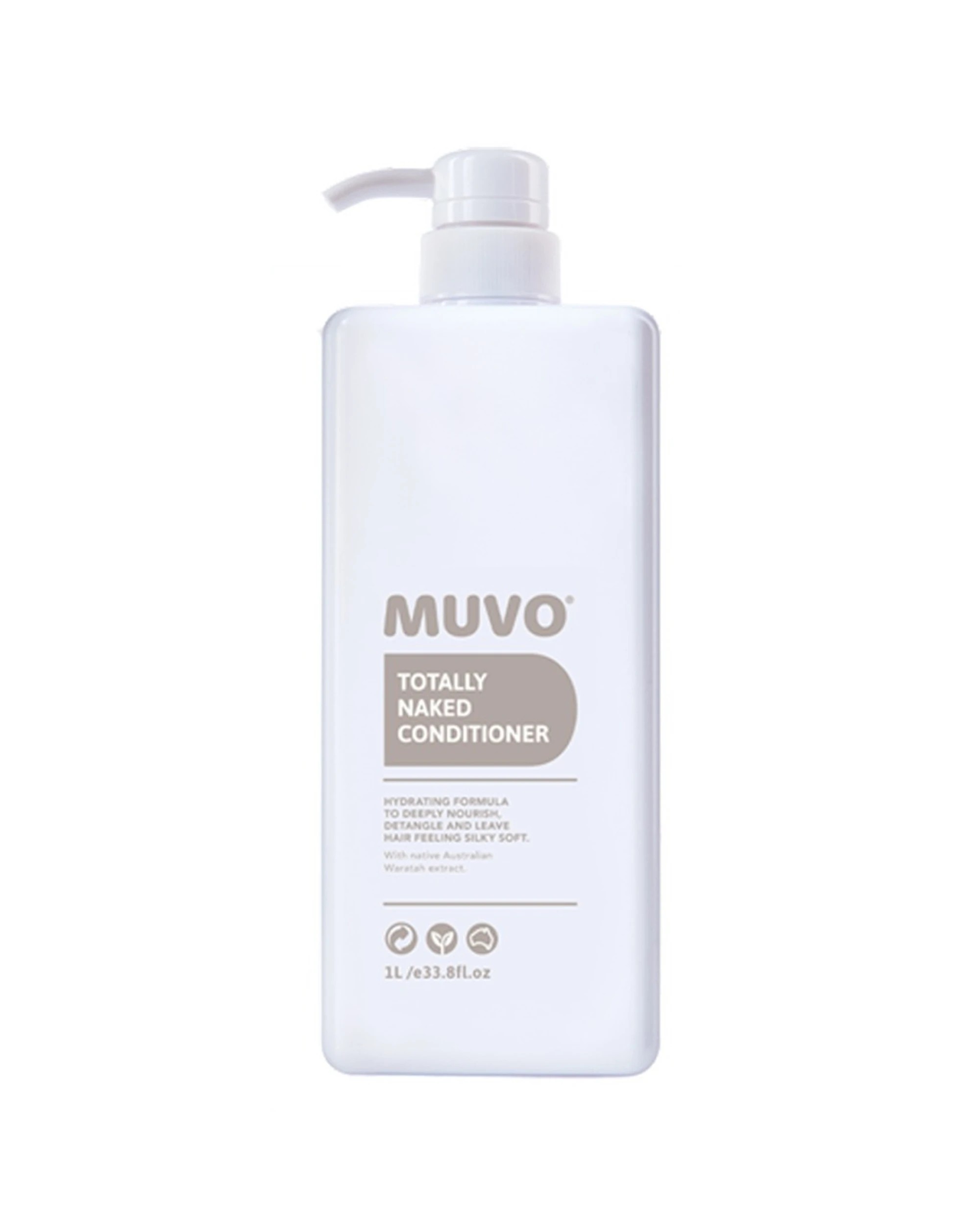 1 MUVO Totally Naked Smoothing & Detangling Hair Care Conditioner 1L - White, 1 of 2