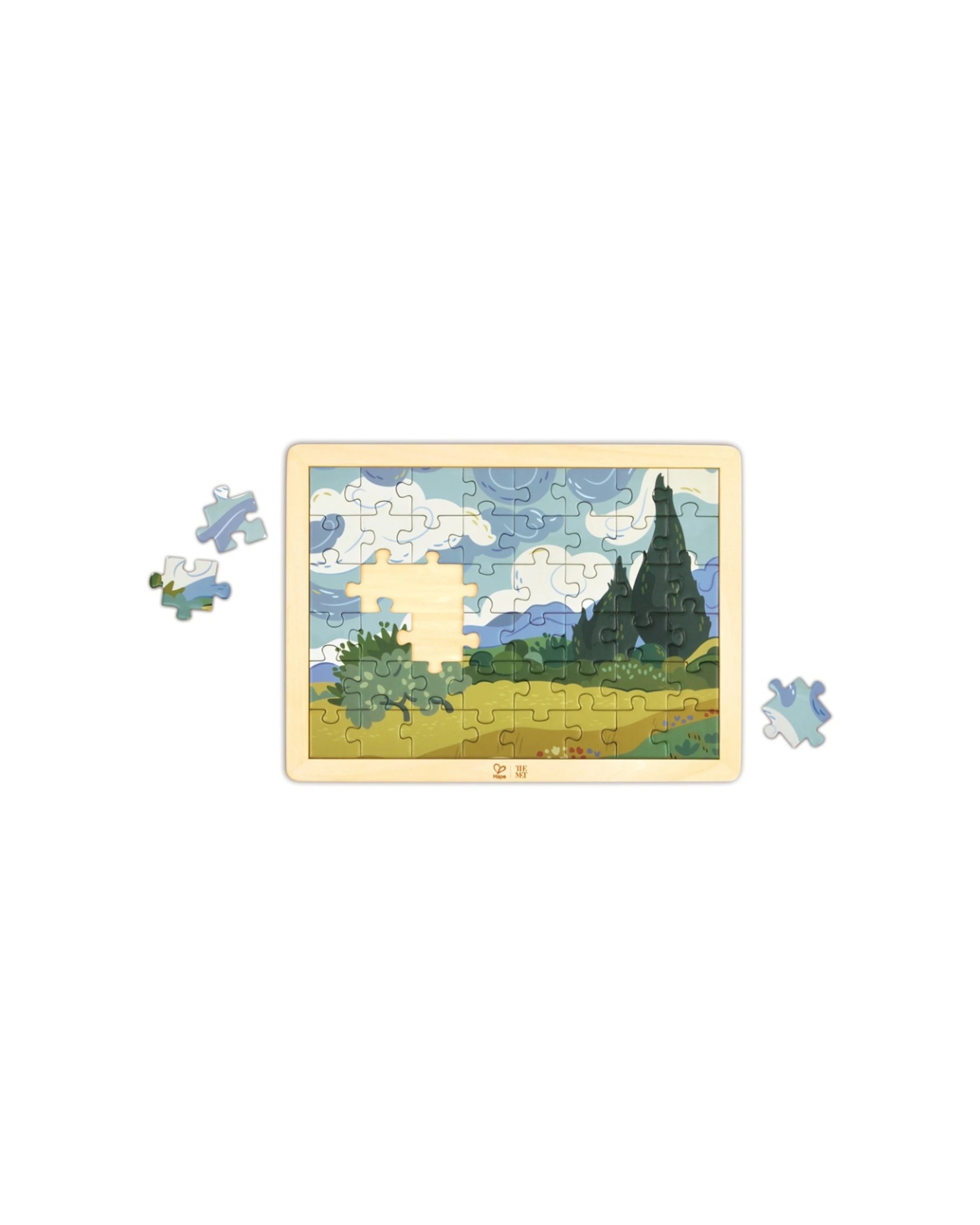 3 Hape Van Gogh Cypresses Puzzle 49 Pcs Wooden Framed Kids - Multi, 3 of 4