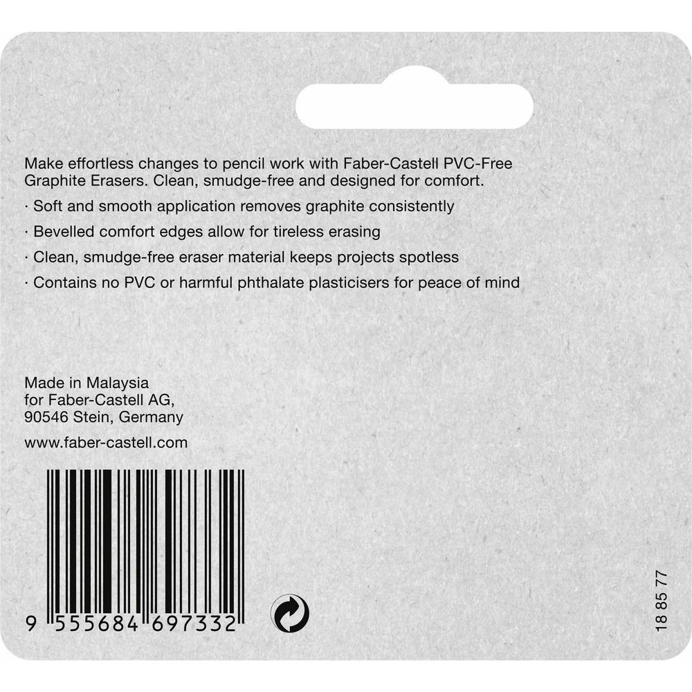 3 Faber-Castell PVC-free Erasers 2 Pack Green, 3 of 3