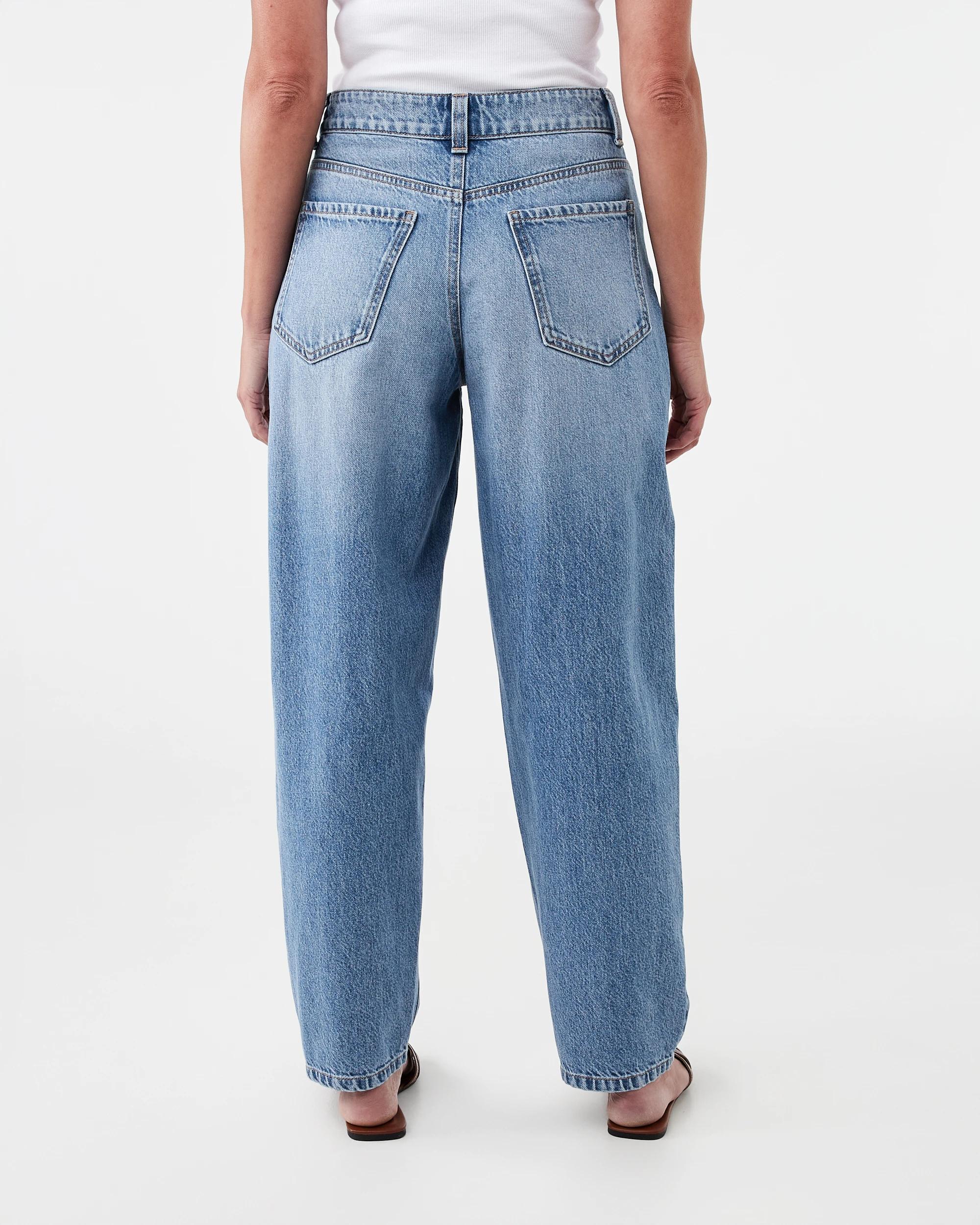 4 Barrel Leg Jeans Mid Wash, 4 of 9