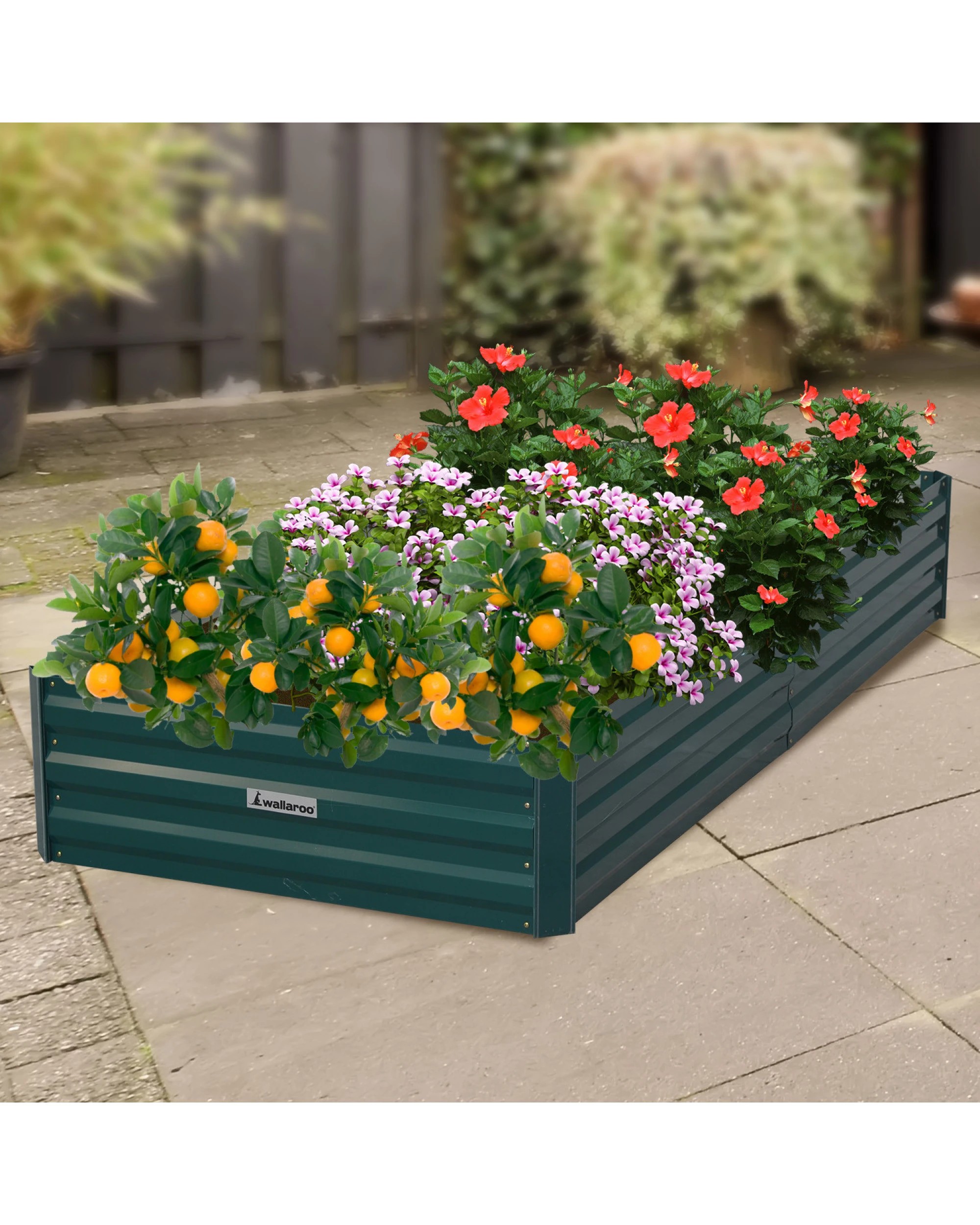 3 Wallaroo Galvanized Steel Raised Garden Bed 210 x 90 x 30cm Plants Vegetables Herbs Flowers - Green, 3 of 5