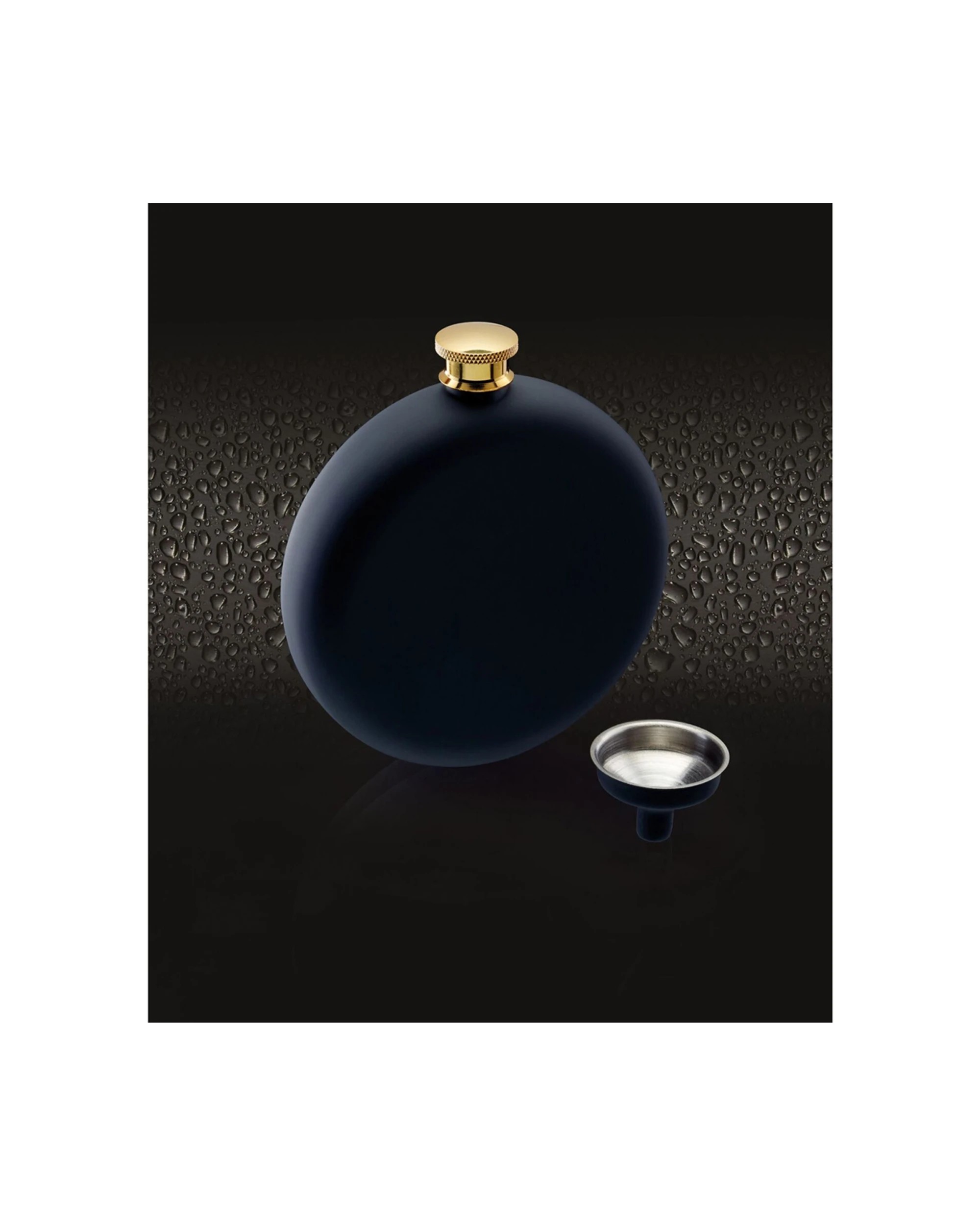 6 BarCraft Soft Touch Hip Flask 280ml Stainless Steel Includes Funnel - Black, 6 of 7