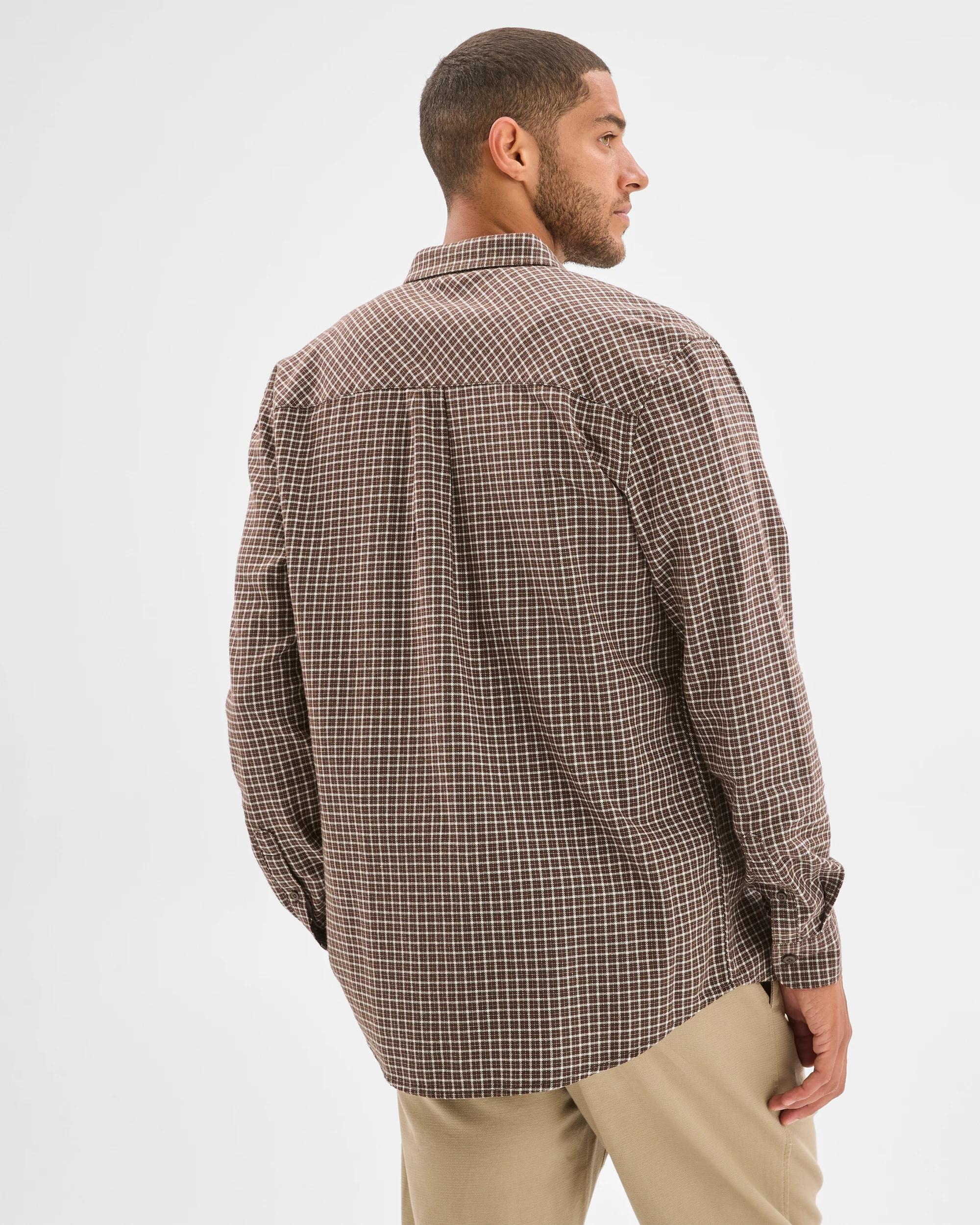 6 Target Australian Cotton Long Sleeve Flannelette Shirt DARK BROWN, 6 of 7