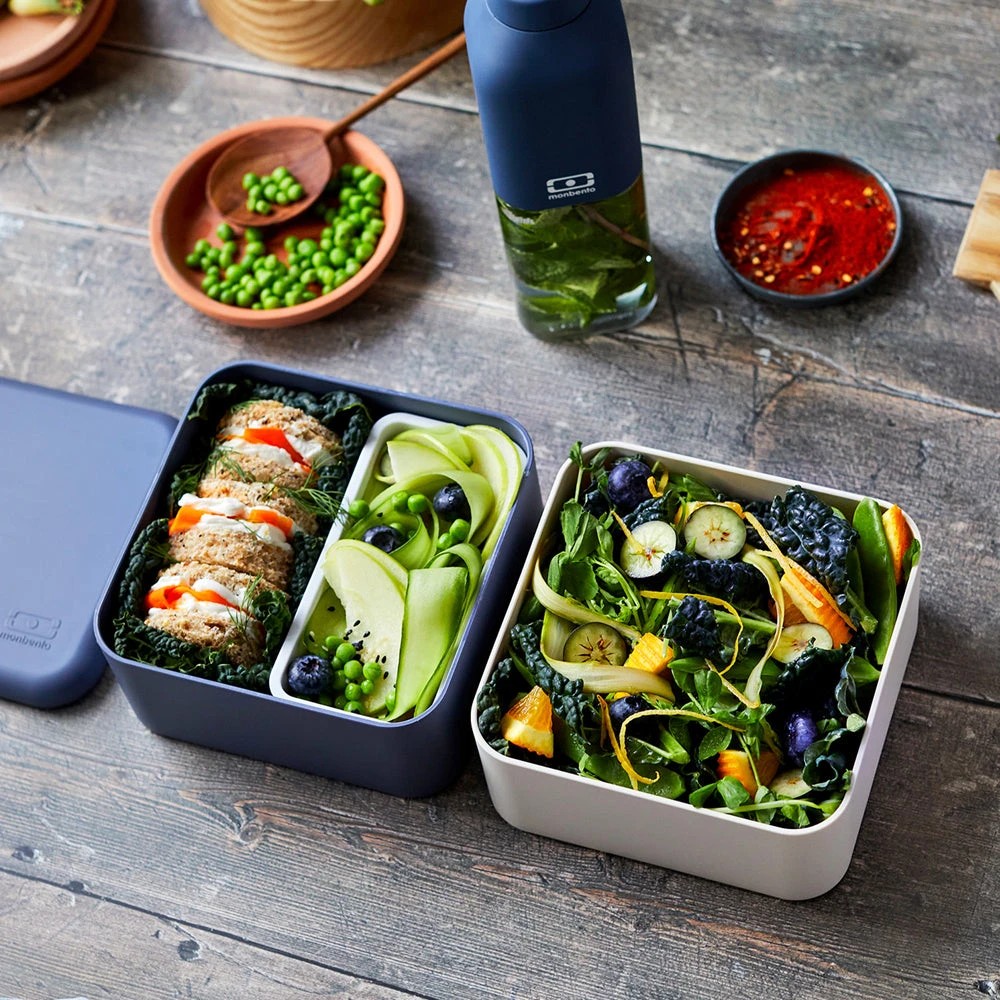2 Monbento Mb Square Bento Box Natural - Blue - Blue, 2 of 5