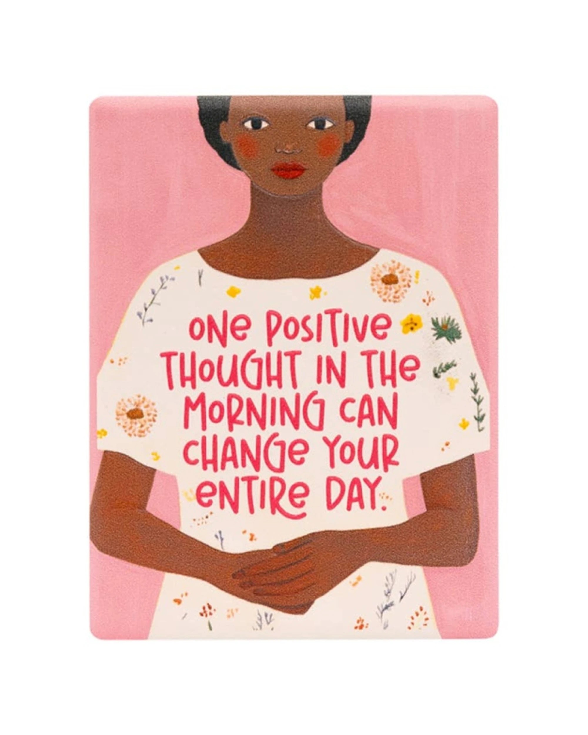 1 Splosh Billie Positive Ceramic Magnet Embossed Durable 6x8x0.5cm - Pink, 1 of 2