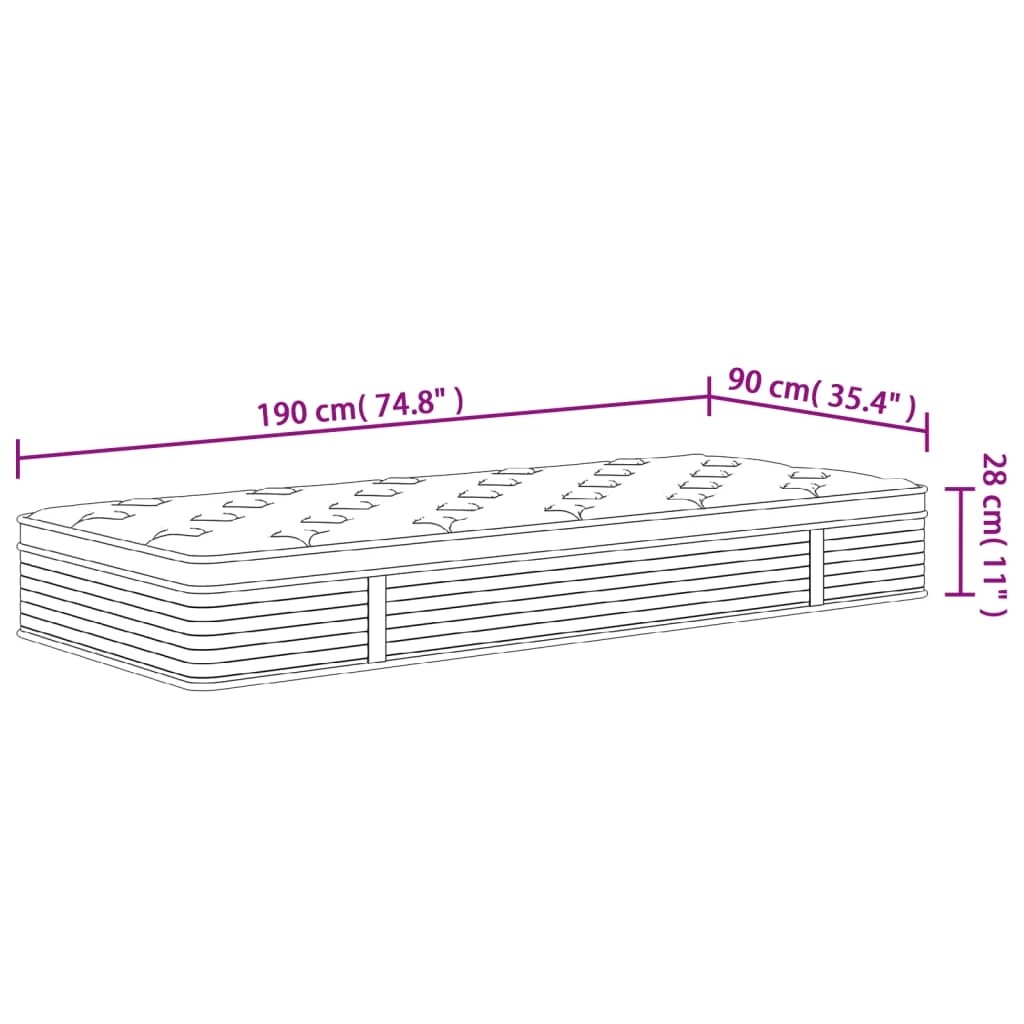 9 Vidaxl Mattress - Grey - Single Bed - Grey, 9 of 9
