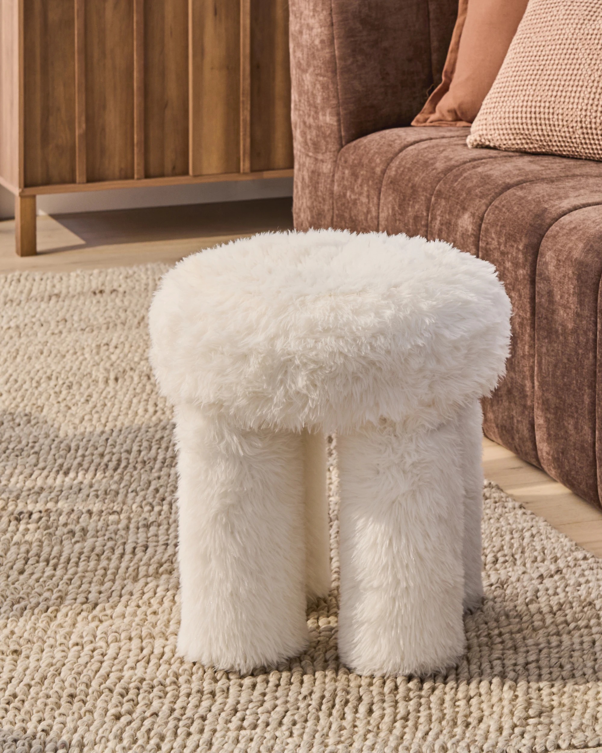 1 Mia Fluffy Ottoman, 1 of 6
