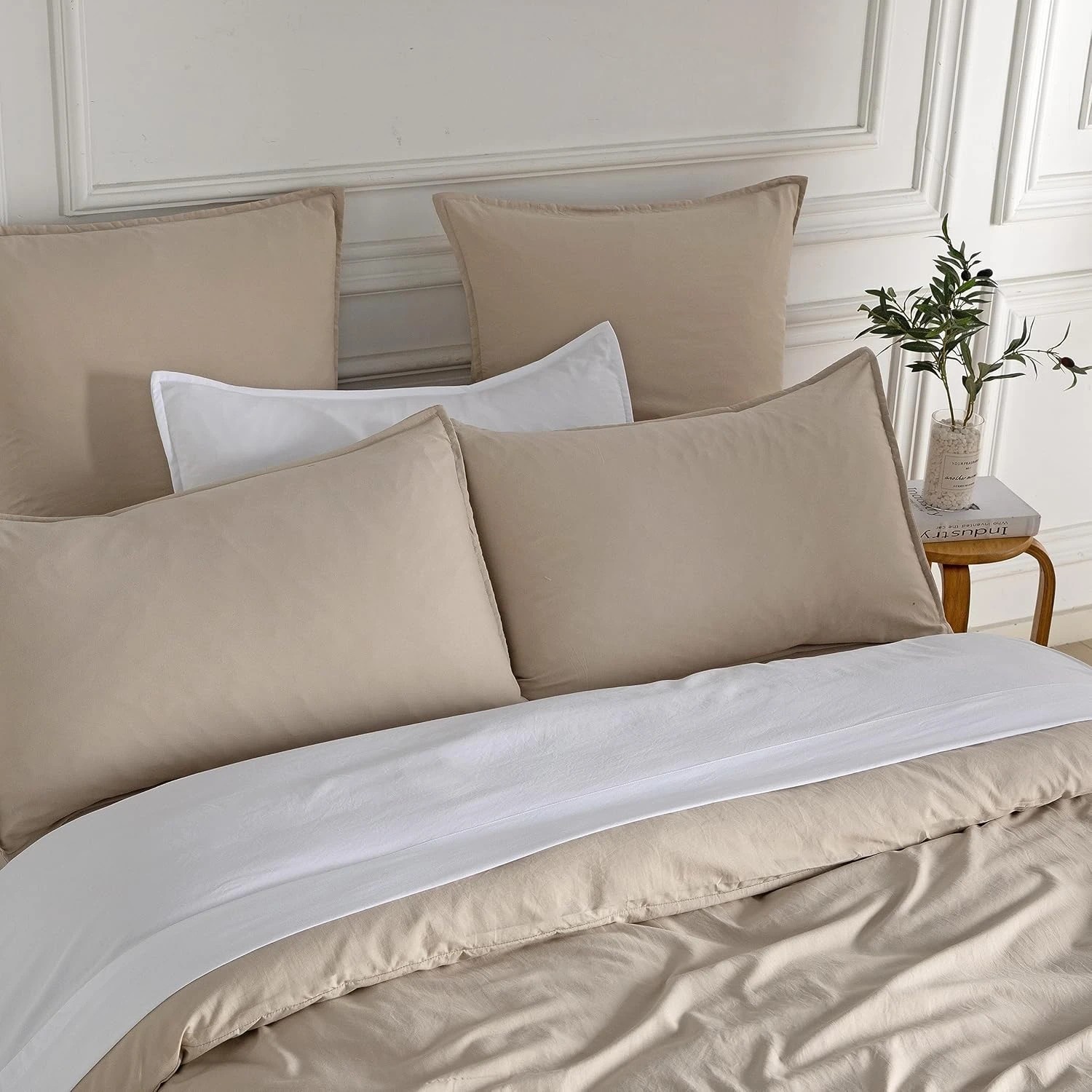 2 CleverPolly 100% Vintage Washed Microfibre Quilt Cover Set - Linen - Single Bed, 2 of 5