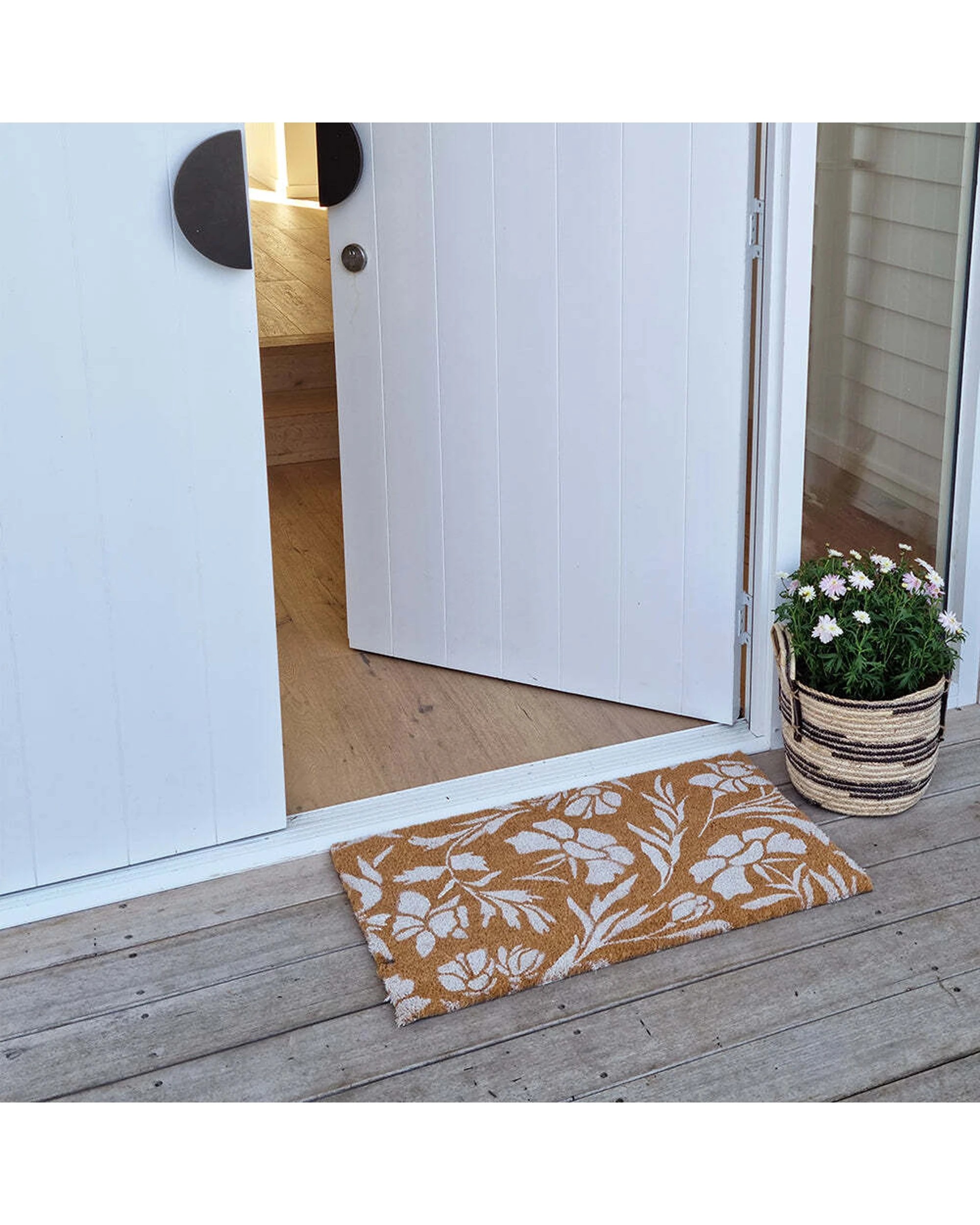 3 J.Elliot PVC Backed Coir Mat Jasmine Door Mat 45x75cm Durable Floral - Pattern, 3 of 3