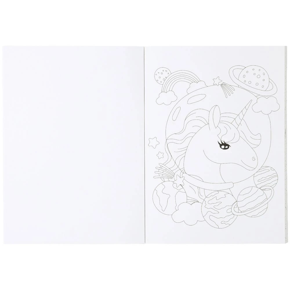 2 Studymate A4 Colouring Book Unicorns In Space, 2 of 3