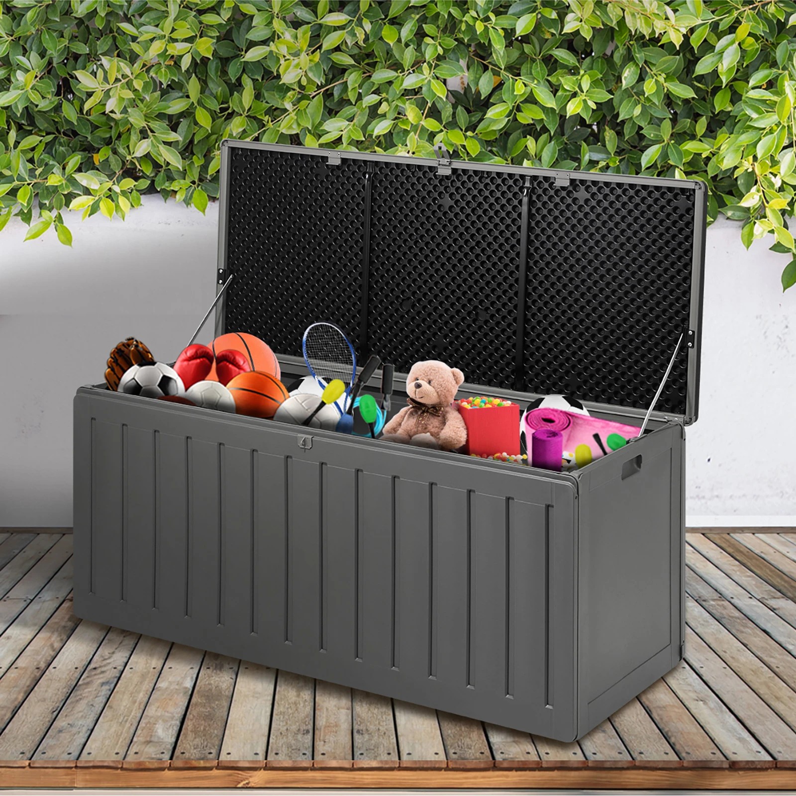 3 Livsip Outdoor Storage Box Bench 490L Cabinet Container Garden Deck Tool - Multi, 3 of 8