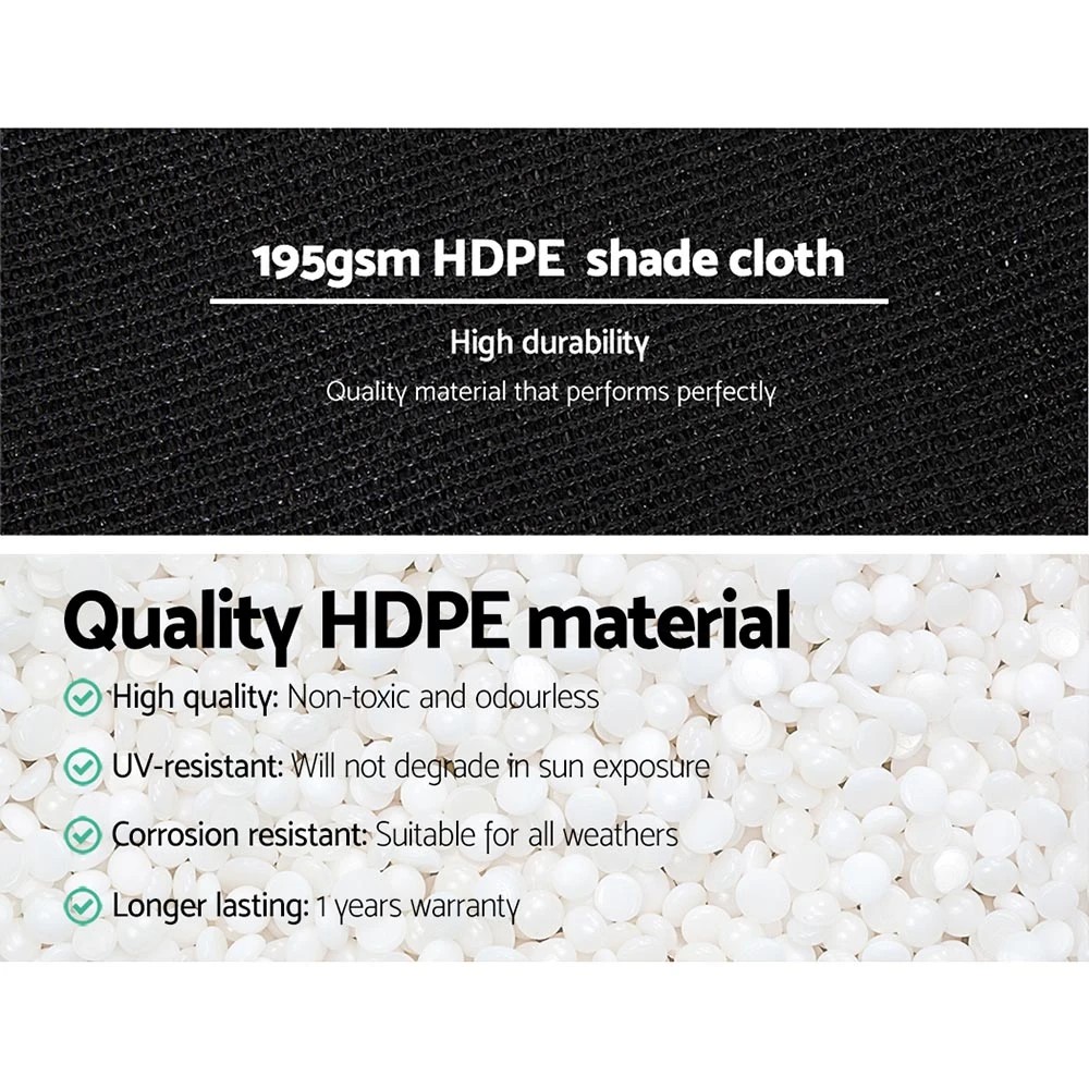 5 Instahut 90% Shade Cloth 1.83x20m Shadecloth Sail Heavy Duty - Black, 5 of 7