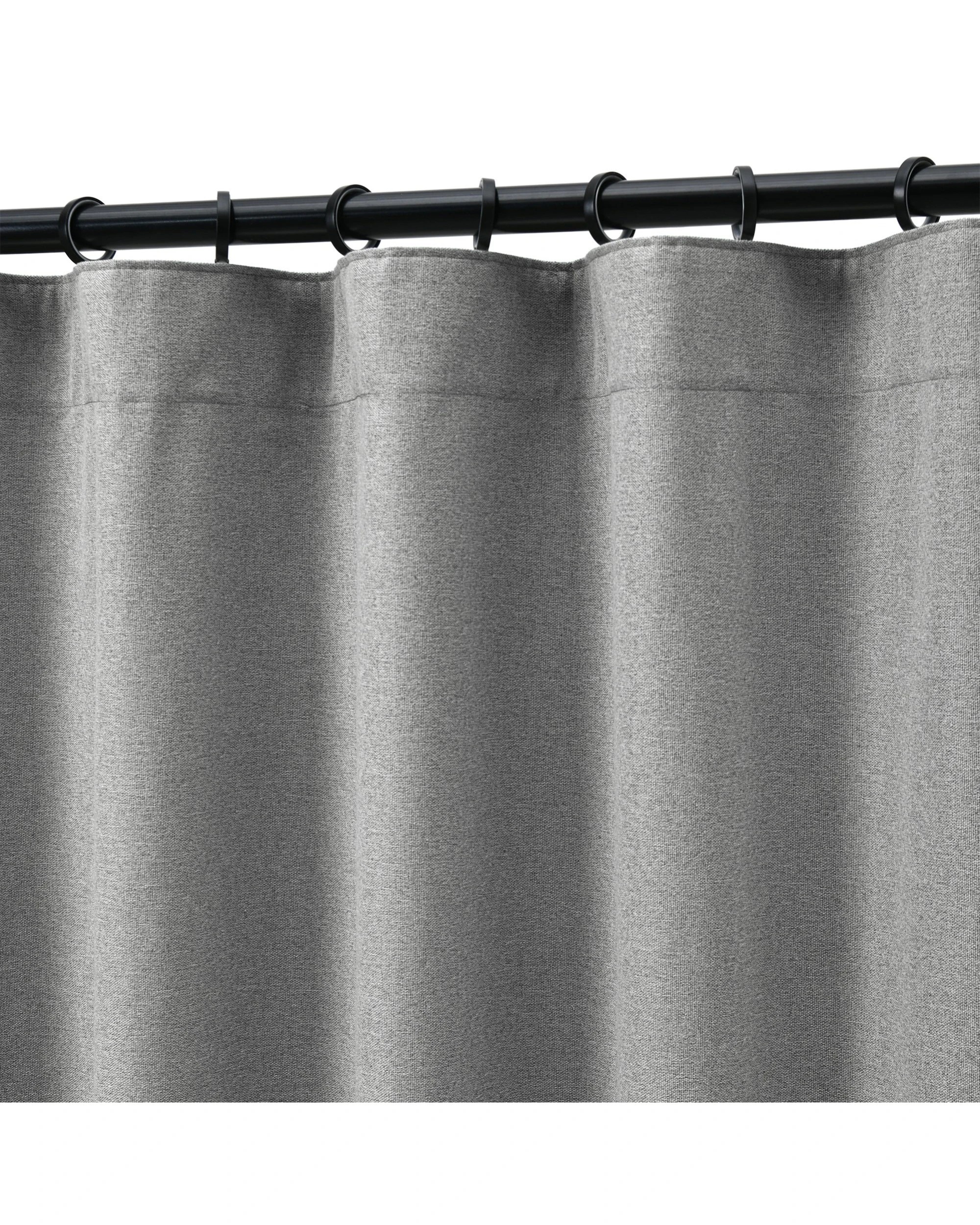 2 Cadence & Co. Bennett Faux Linen Blockout Multi Header Curtain Twin Pack 90x223cm - Steel, 2 of 8