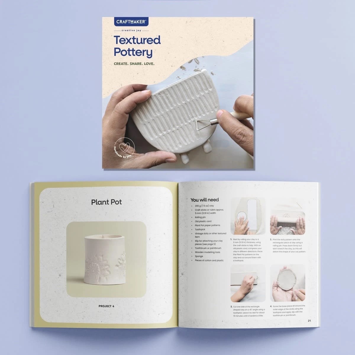 3 Craft Maker Textured Pottery Kit, 3 of 7