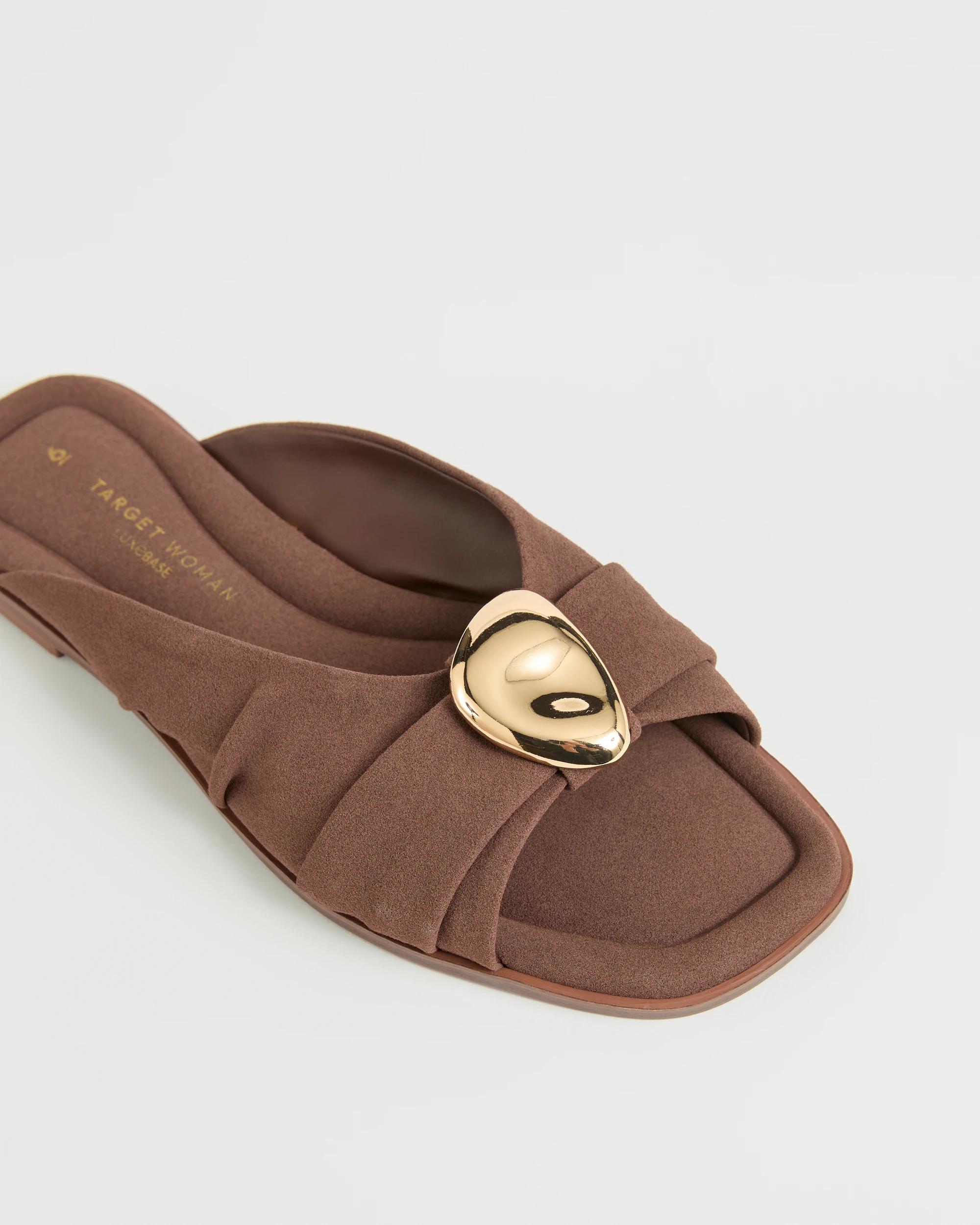 3 Target Woman Wrap Sides Flat Sandals BROWN, 3 of 3