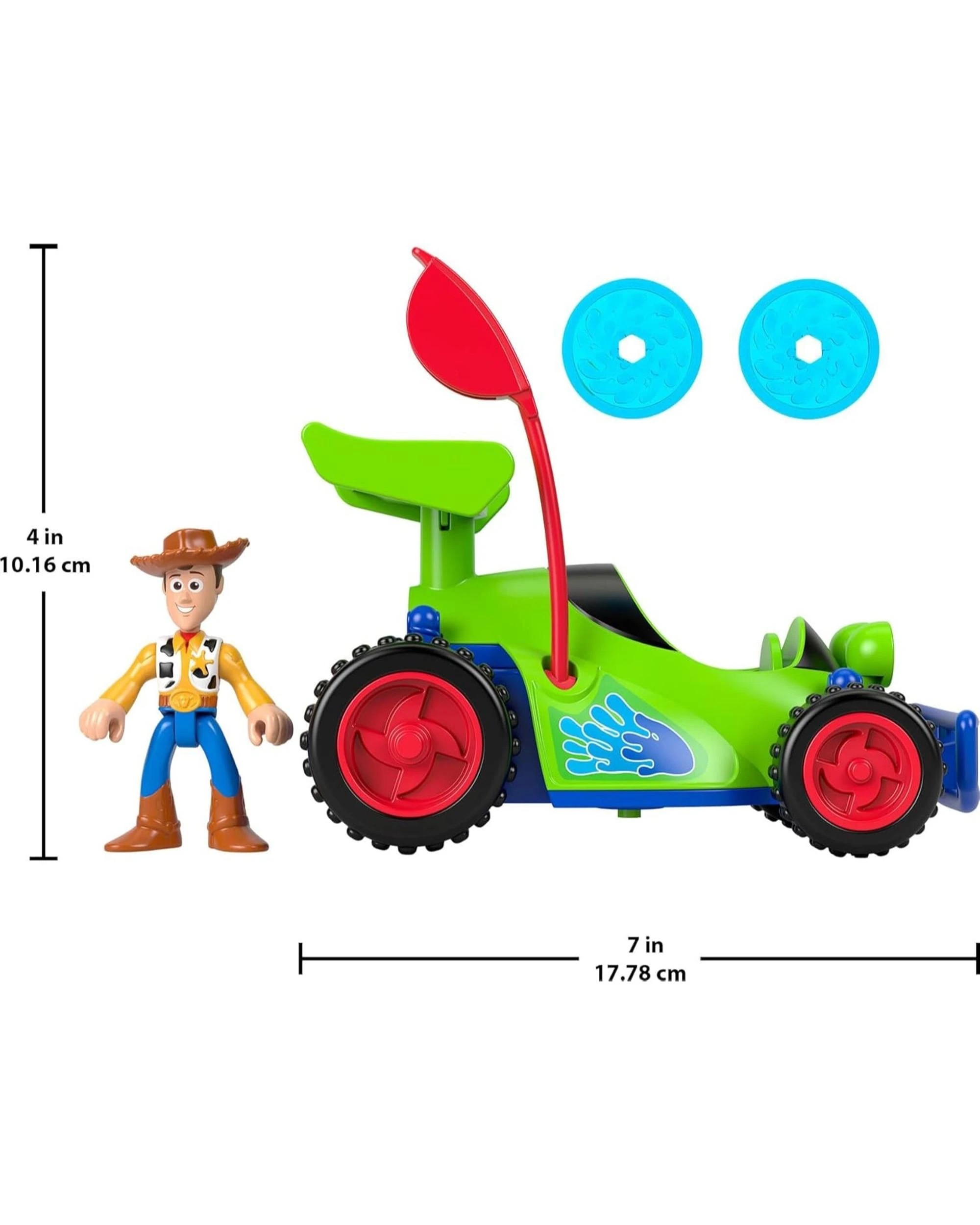 6 Fisher-Price Imaginext Disney Pixar Toy Story Woody and RC Disc Launcher Vehicle, 6 of 6