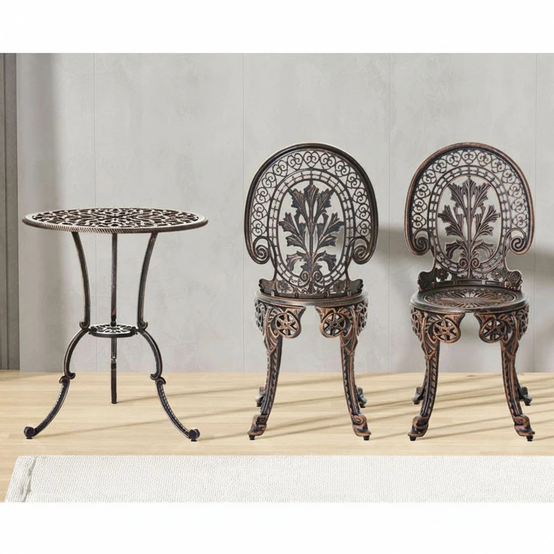 5 Gardeon 3PC Patio Furniture Outdoor Bistro Set Dining Chairs - Brown, 5 of 6