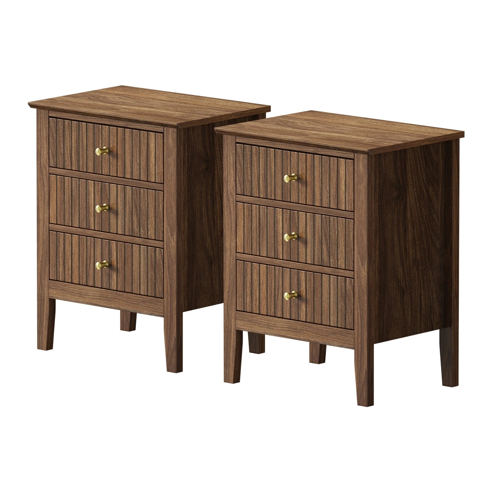1 Oikiture Bedside Tables Set of 2 Side End Storage Furniture Nightstand - Natural, 1 of 9
