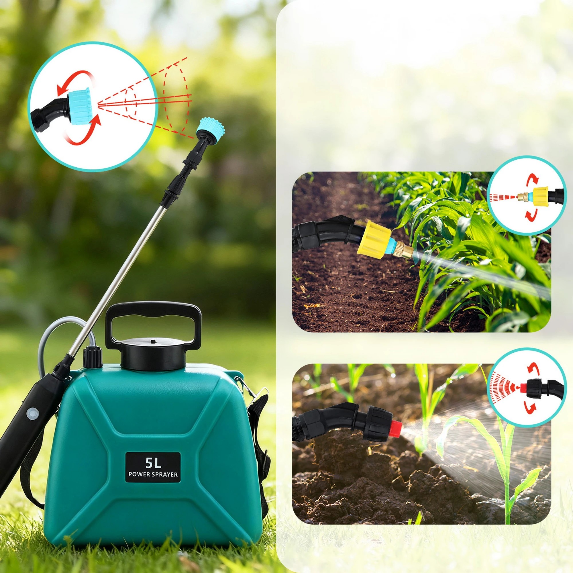 5 Giantz Weed Sprayer Garden Sprayer USB Charging Electric Shoulder Sprayer 5L - Green, 5 of 7
