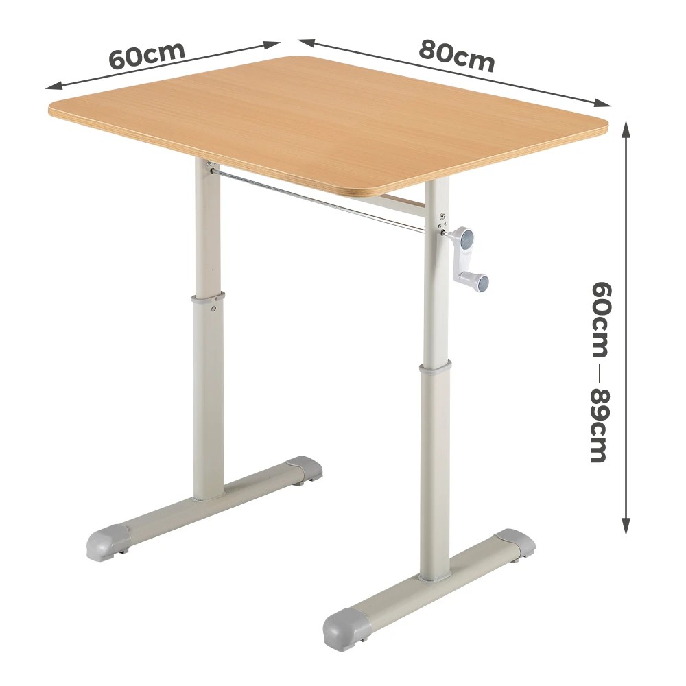 2 PlayPals Kids Desk Hand Crank Adjustable Standing Table 80x60cm - Natural, 2 of 9