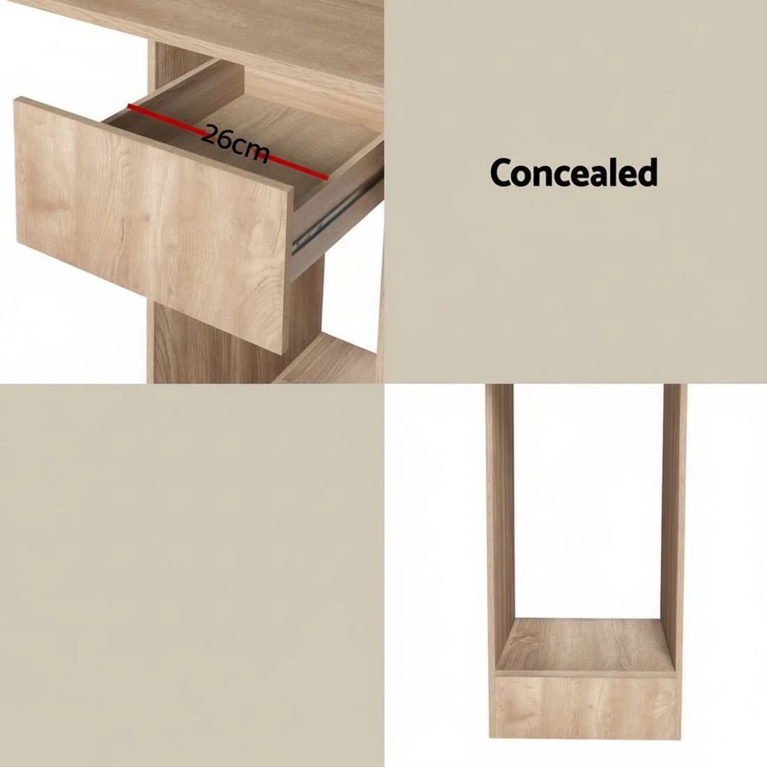 6 Artiss Computer Desk Bookshelf Drawer Cabinet  120CM - Brown, 6 of 6