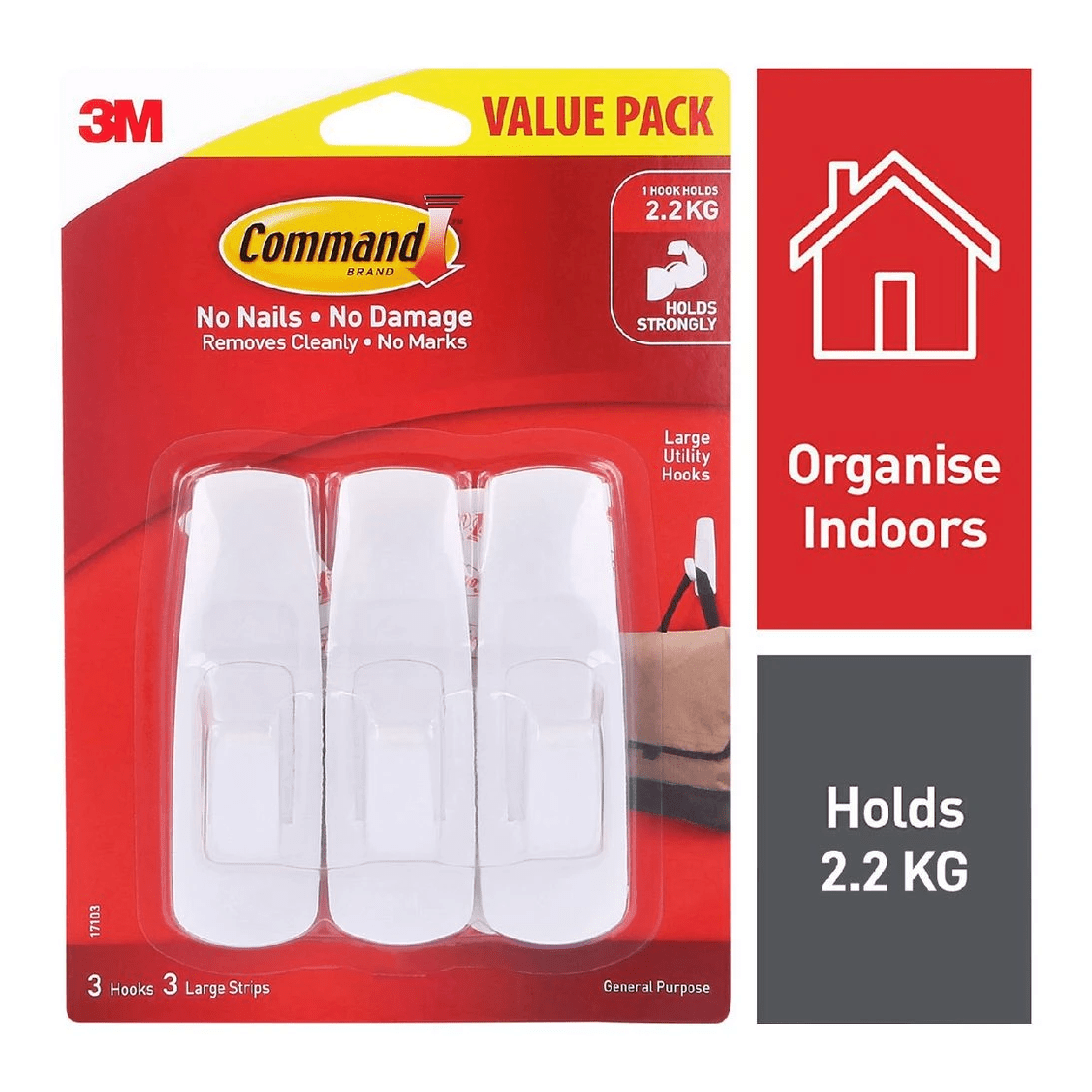 1 3M Command Hooks Value Pack Large, 1 of 8