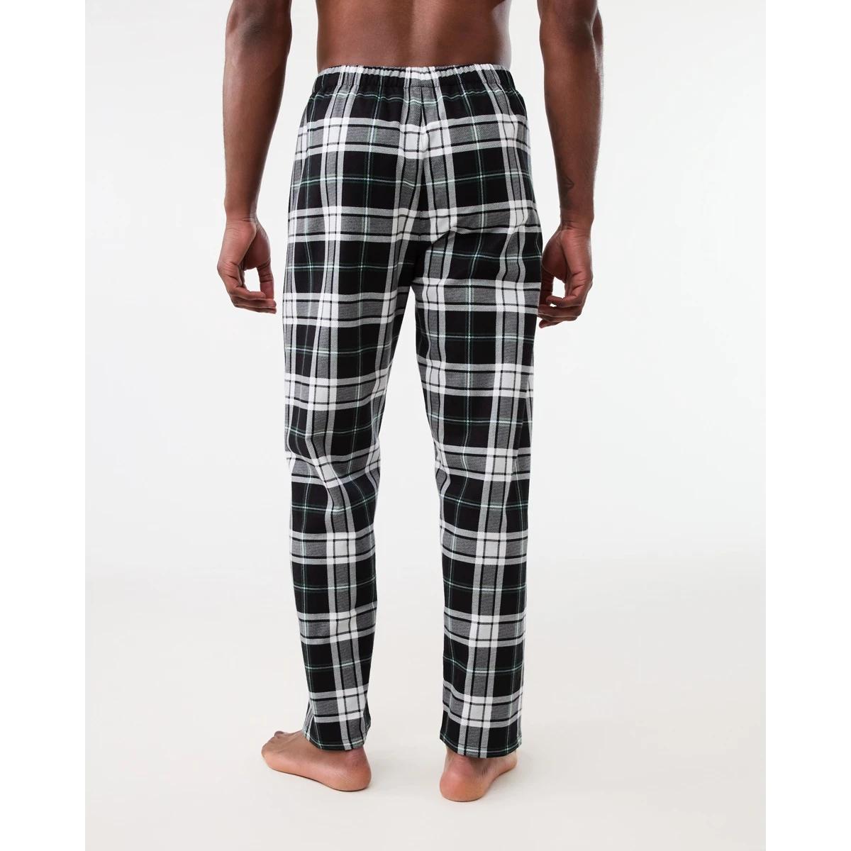 3 Flannel Sleep Pants Blk Check, 3 of 5
