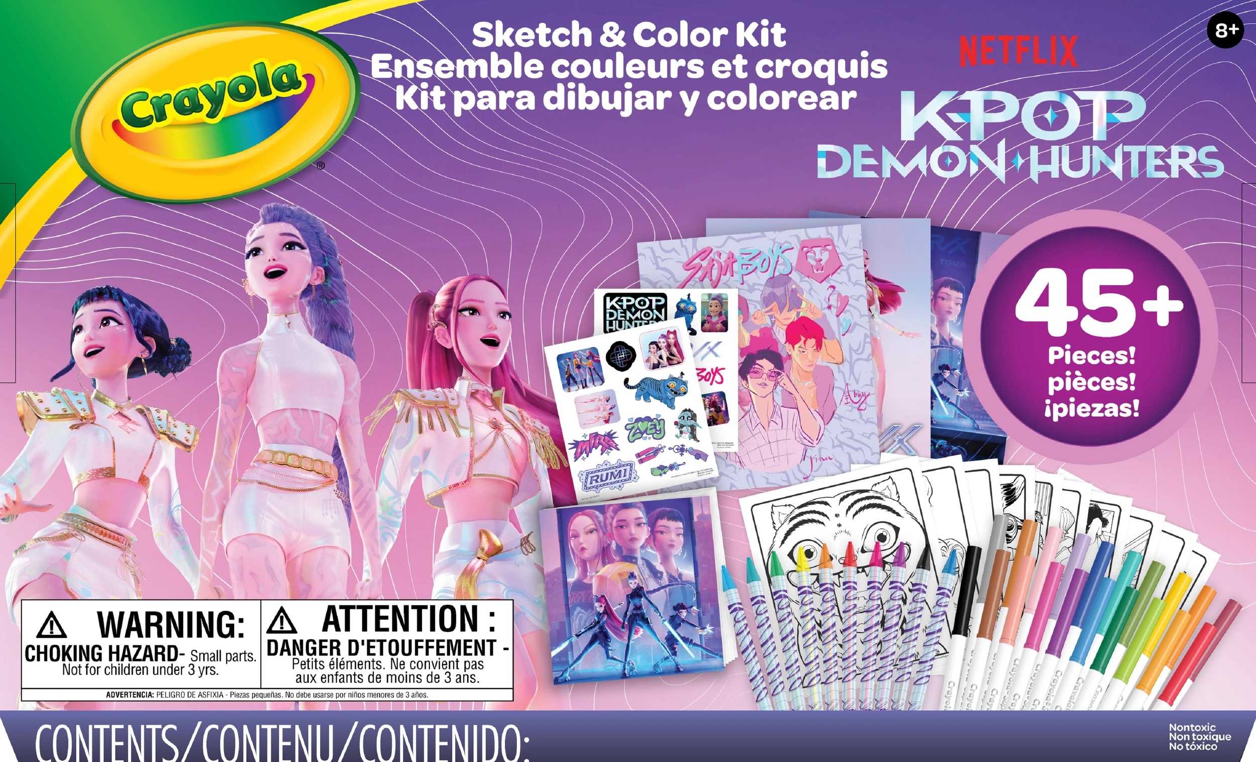 1 Crayola KPop Demon Hunters Sketch & Color Kit, 1 of 2