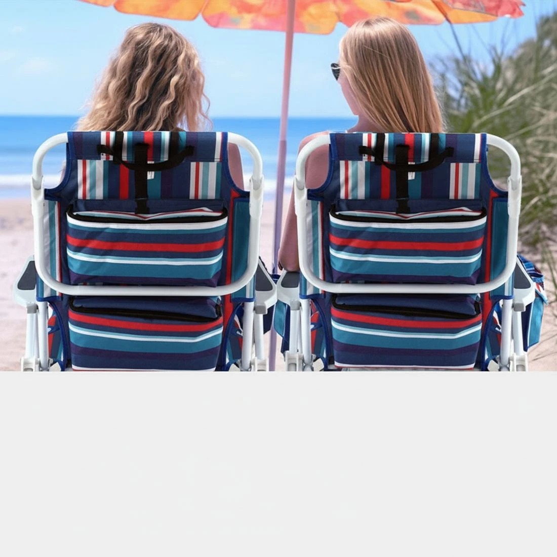 6 Gardeon Outdoor Chairs Beach Chair Backpack Cooler Storage Lightweight Fishing - Multi, 6 of 6