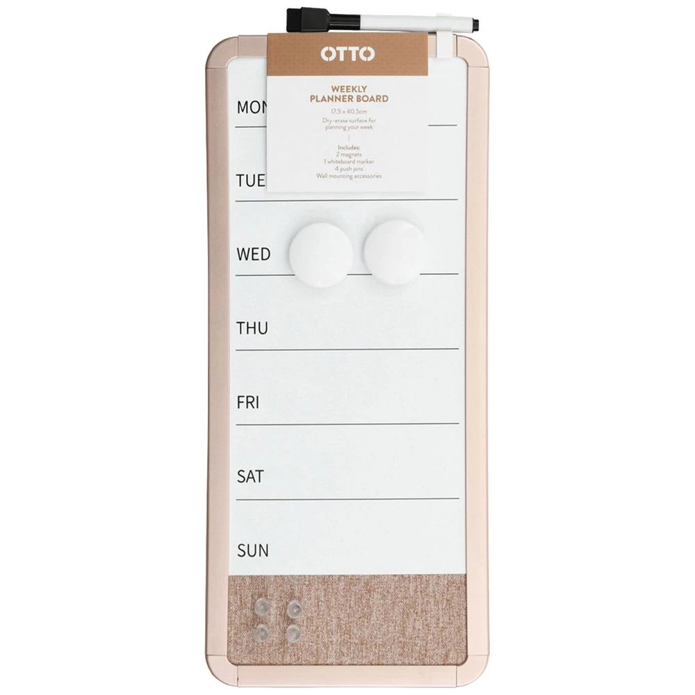 1 Otto Weekly Planner Board Fabric 175x405mm Rose Gold, 1 of 8