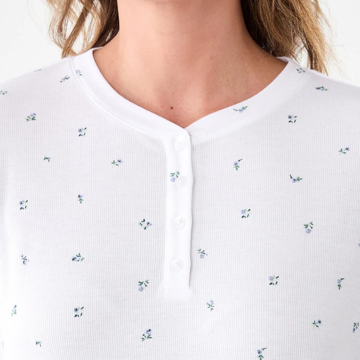 5 Long Sleeve Comfort Rib Top Sm Ditsy W, 5 of 5