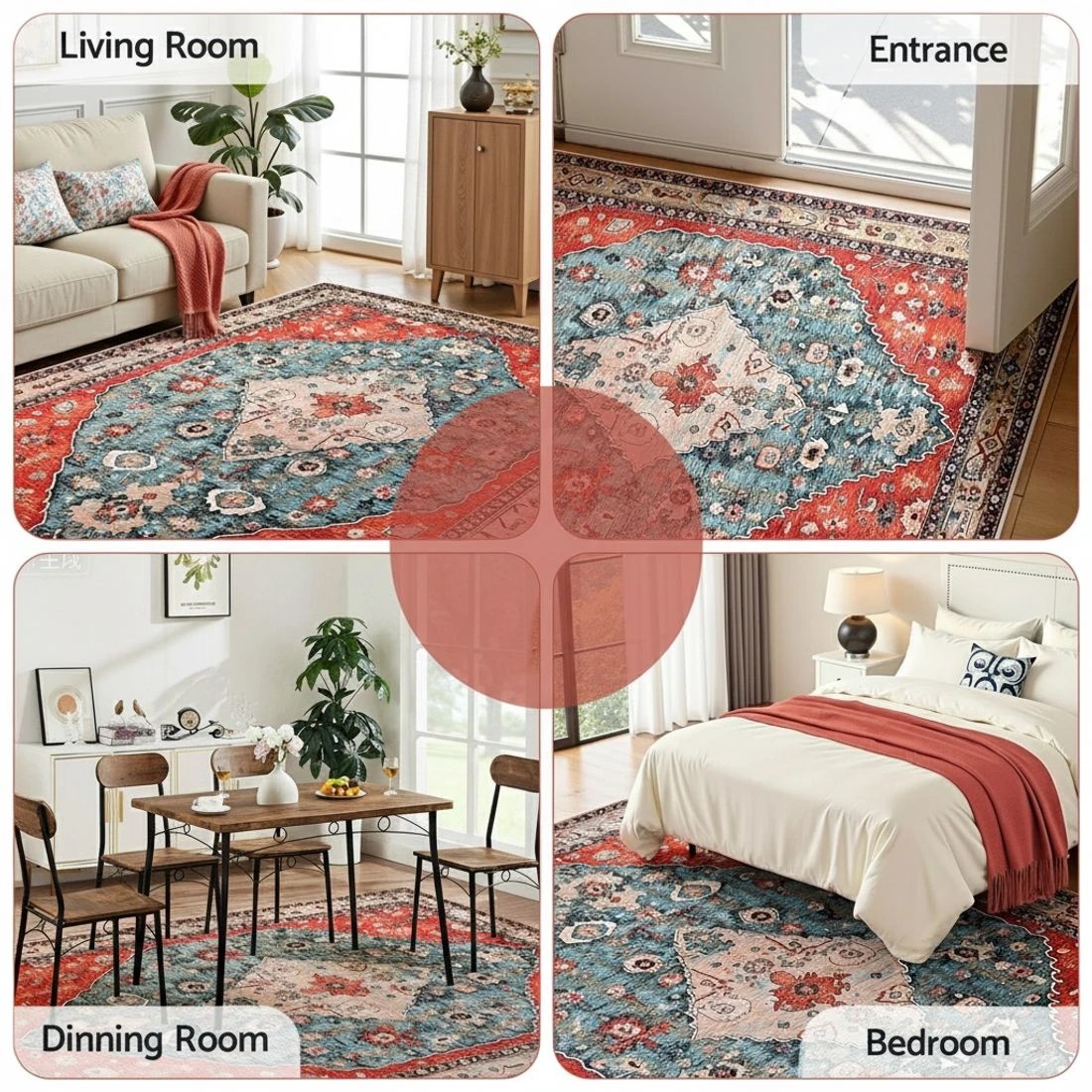 8 Artiss Floor Rug 240X340cm Large Washable Area Rug Modern Living Room Carpet - Red, 8 of 9