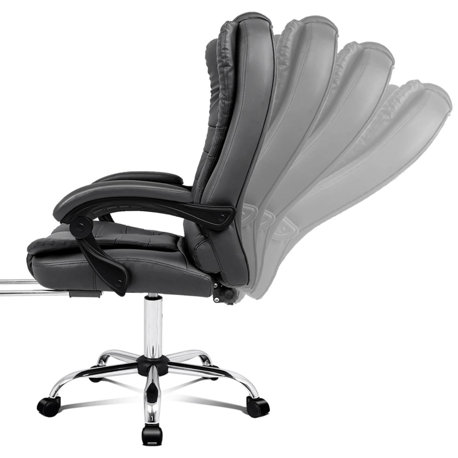 5 Alfordson Massage Office Chair Heated Seat Executive Racer Gaming PU Leather - Grey, 5 of 10