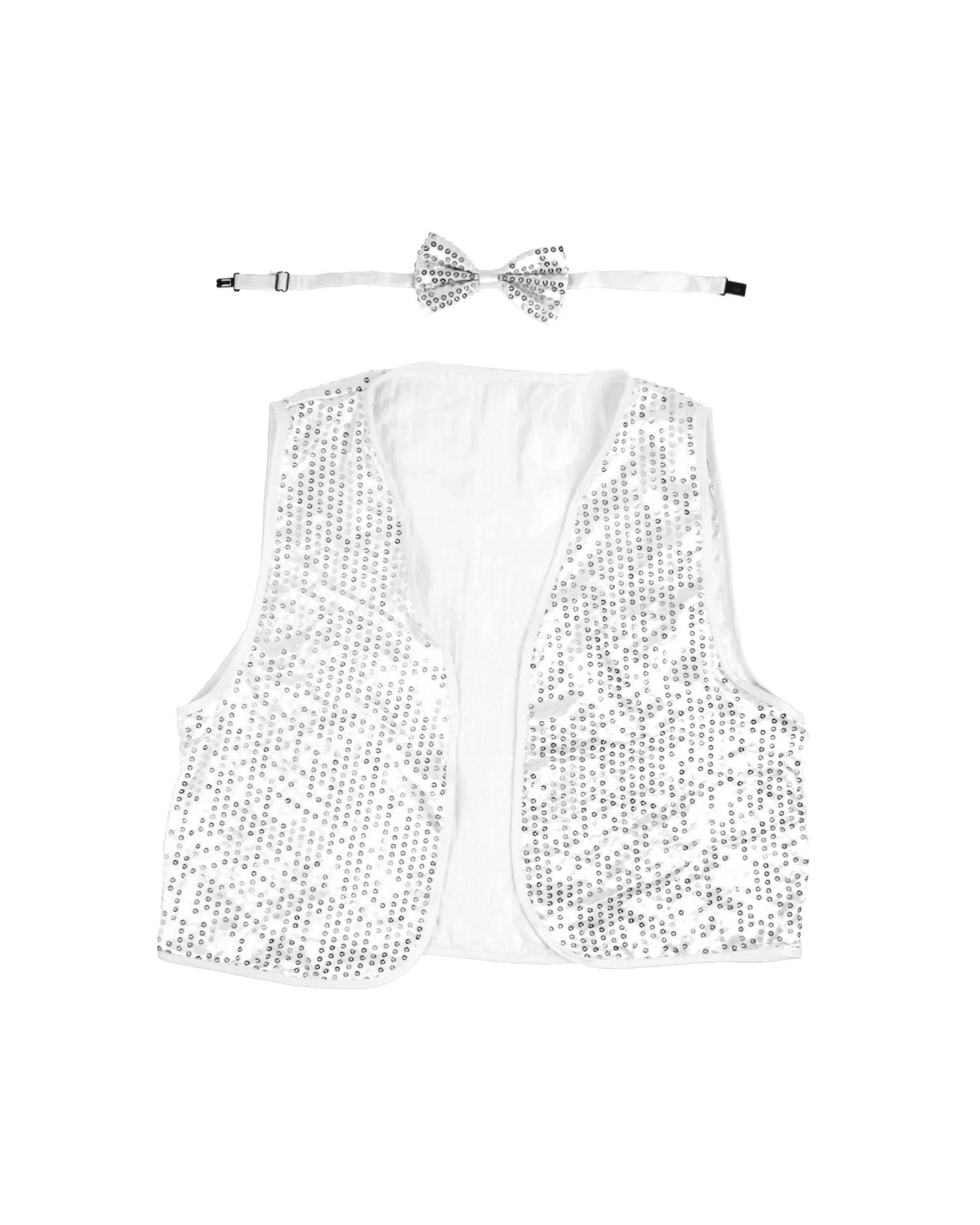 1 BR Costumes Kids Sequin Bow Tie Vest Set for 80s Party Dress Up, 1 of 2