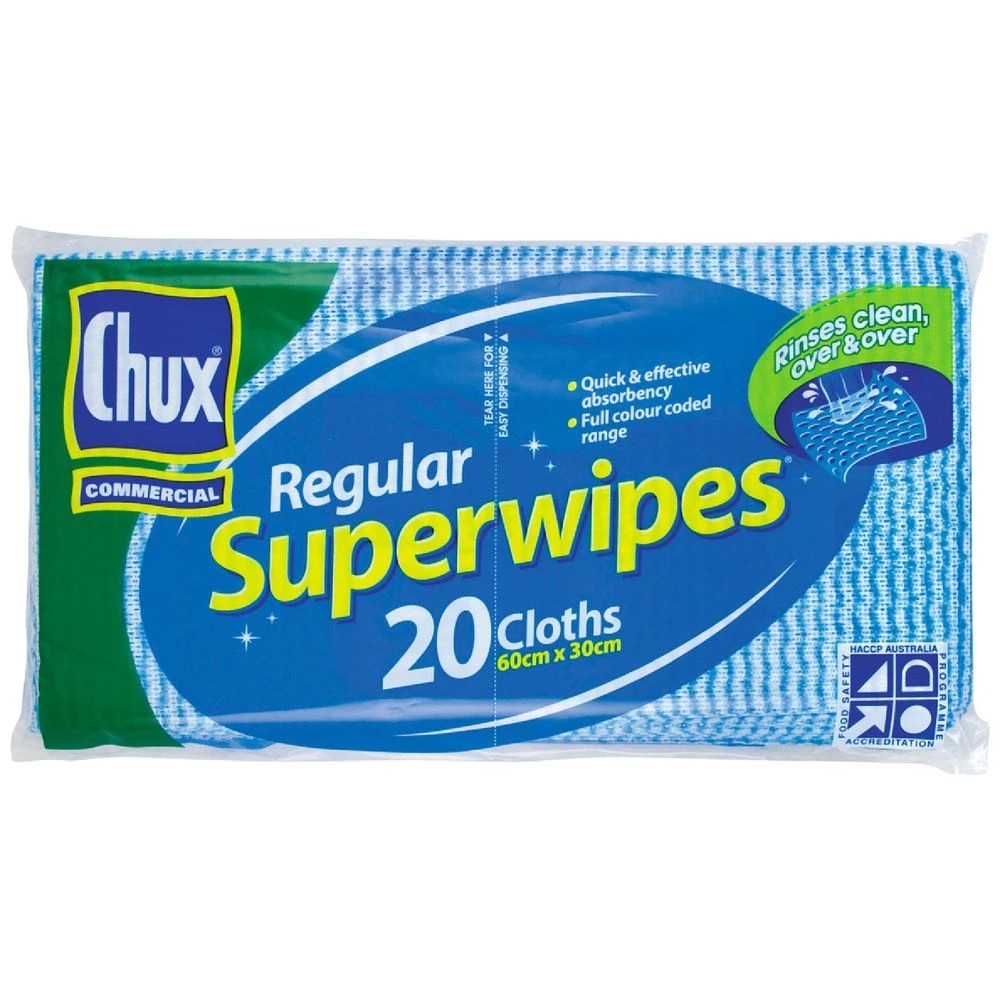 1 Chux Superwipes 60cm x 30cm Blue 20 Pack, 1 of 1