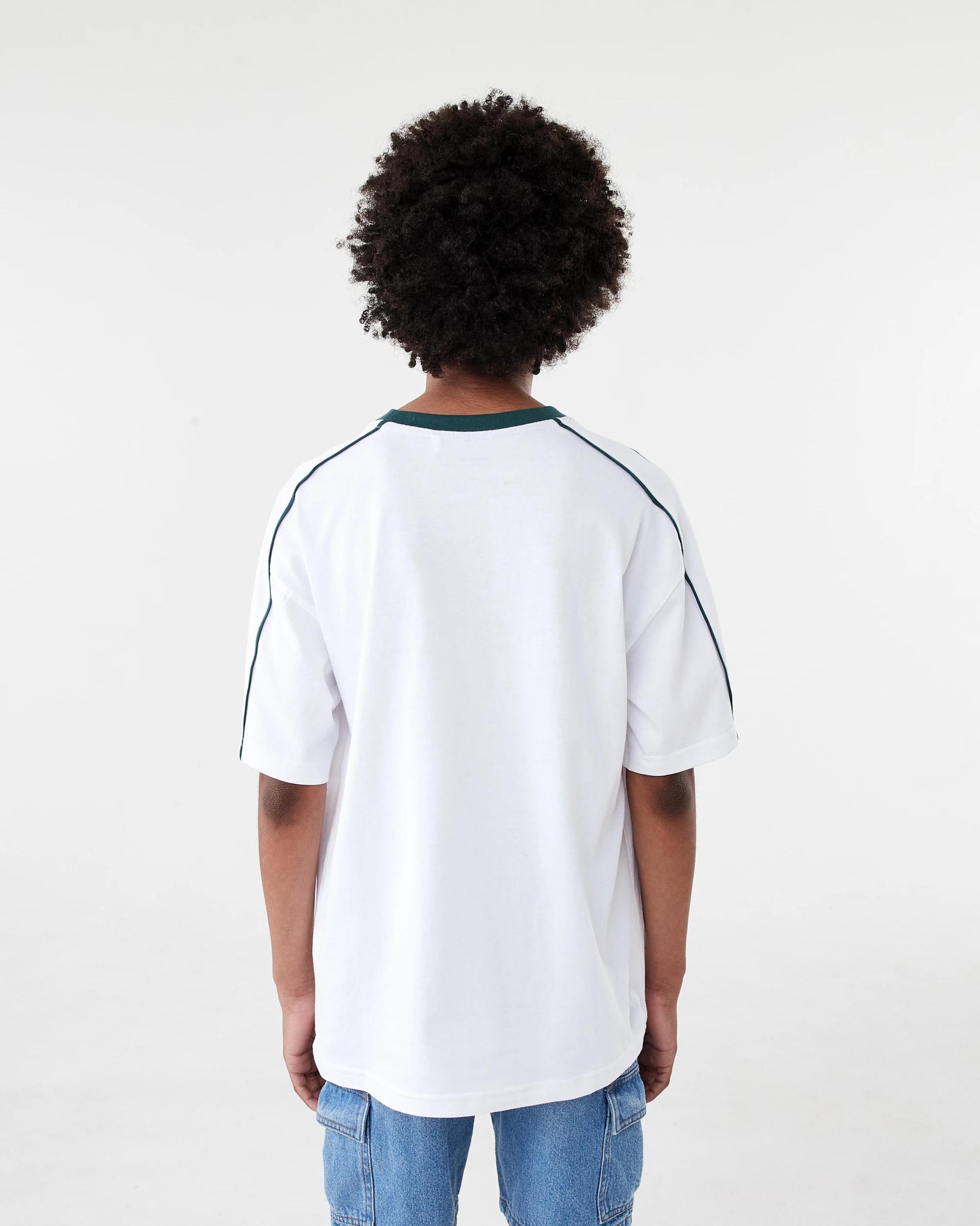 2 Short Sleeve Oversized Piped T-shirt Wht Varsit, 2 of 8