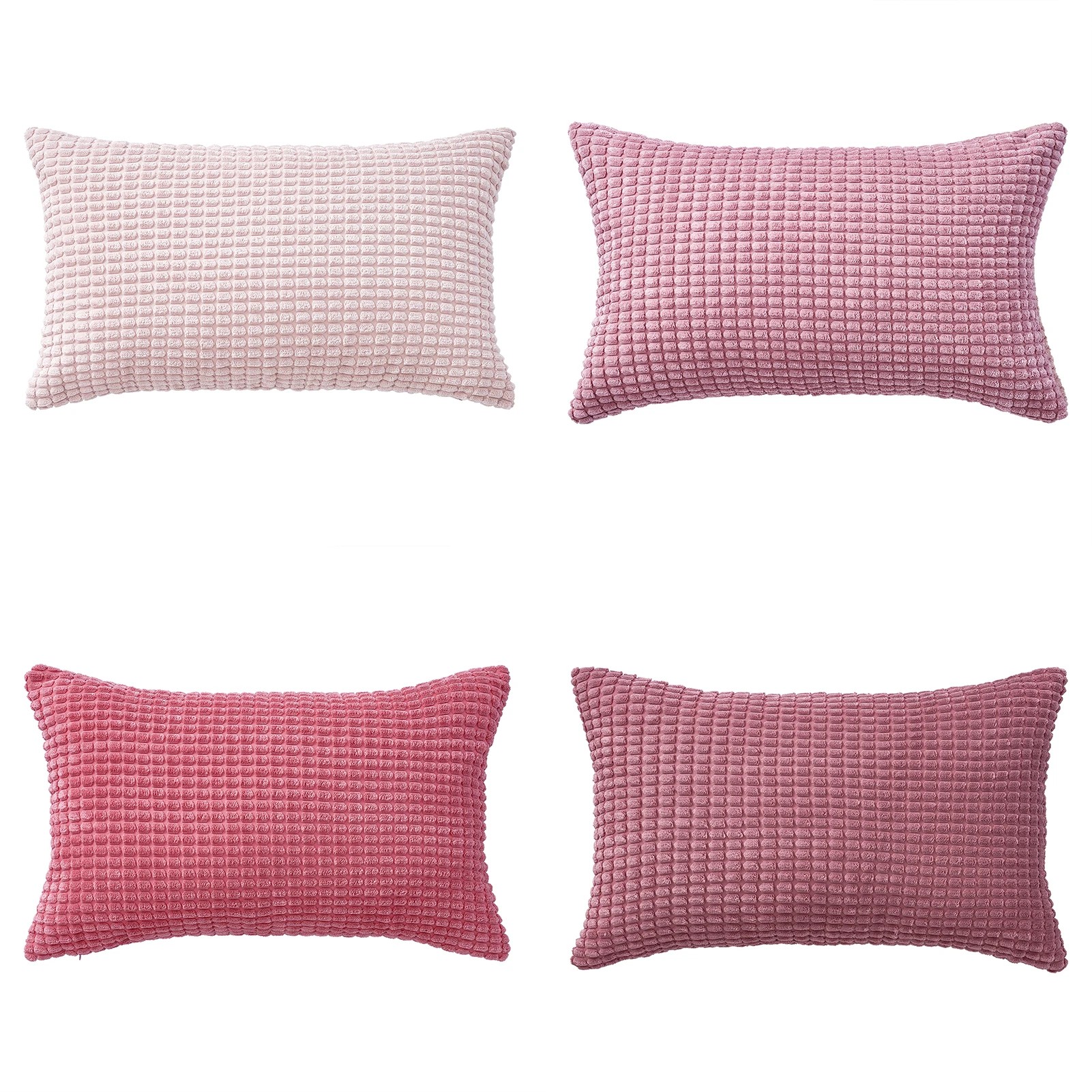 5 Gioia Casa 4-Pack Corduroy Corn Grain Inspired Cushion Covers 30x50cm - Pink, 5 of 5