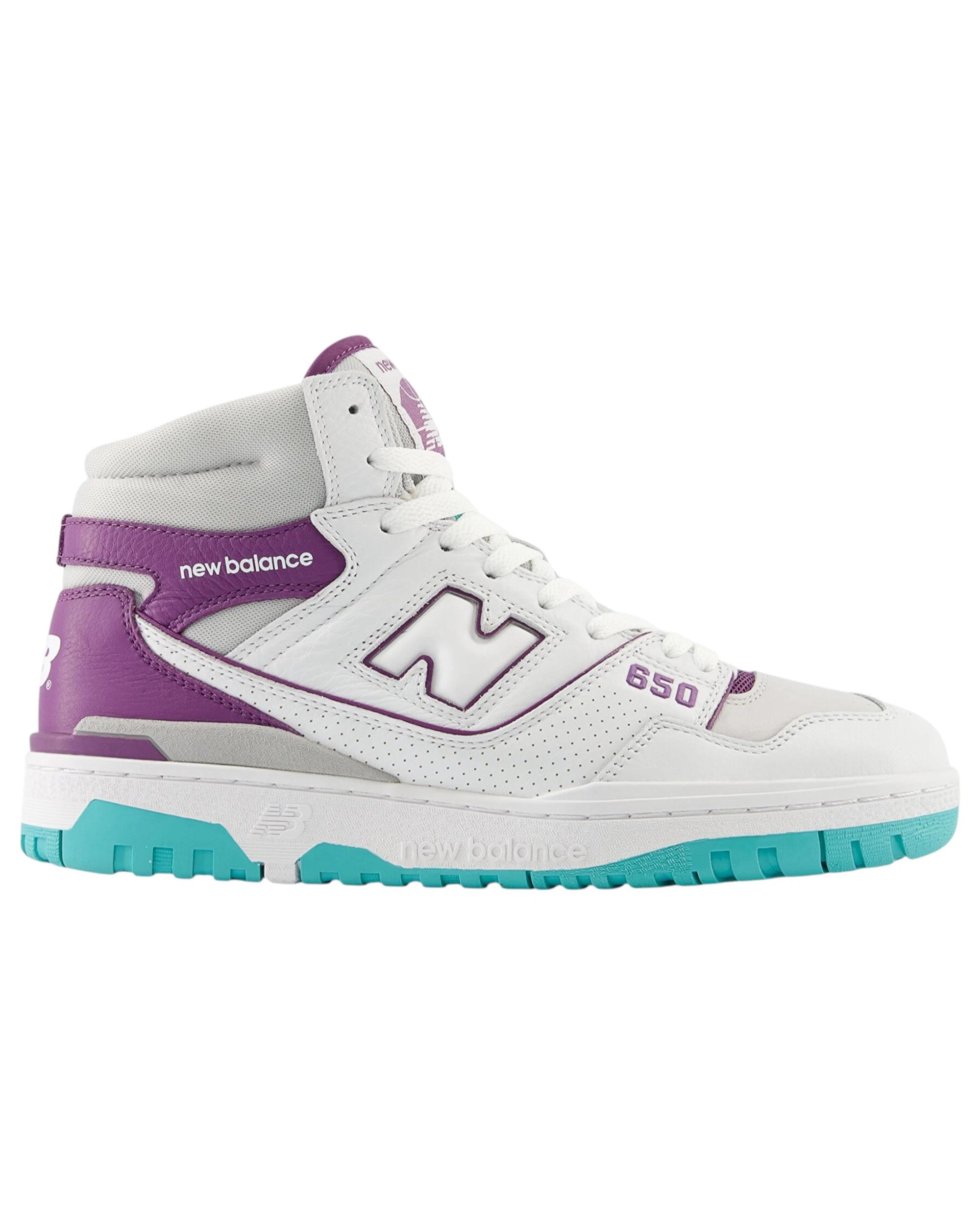1 New Balance Mens 650 High Top White/ Purple Athletic Shoes WHITE/PURPLE, 1 of 5