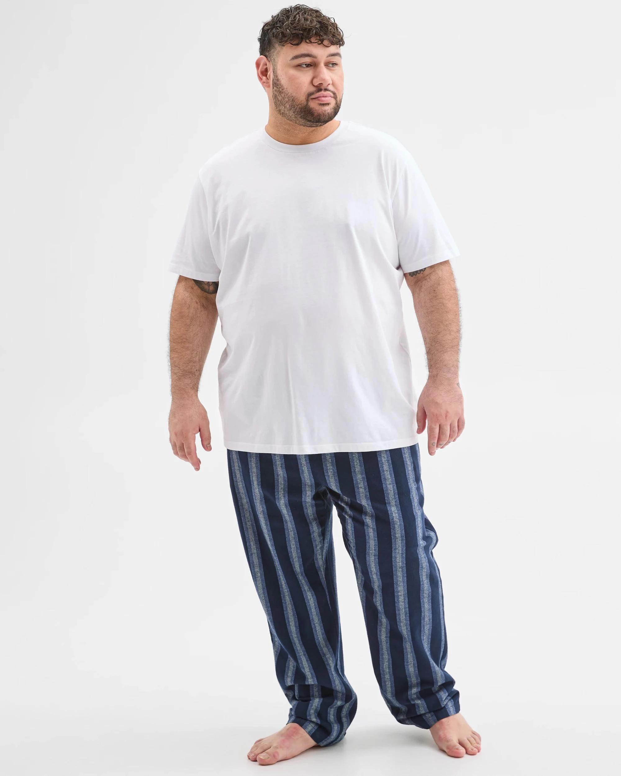 3 Target Man Plus Plus Size Flannelette Sleep Pants NAVY STRIPE, 3 of 3
