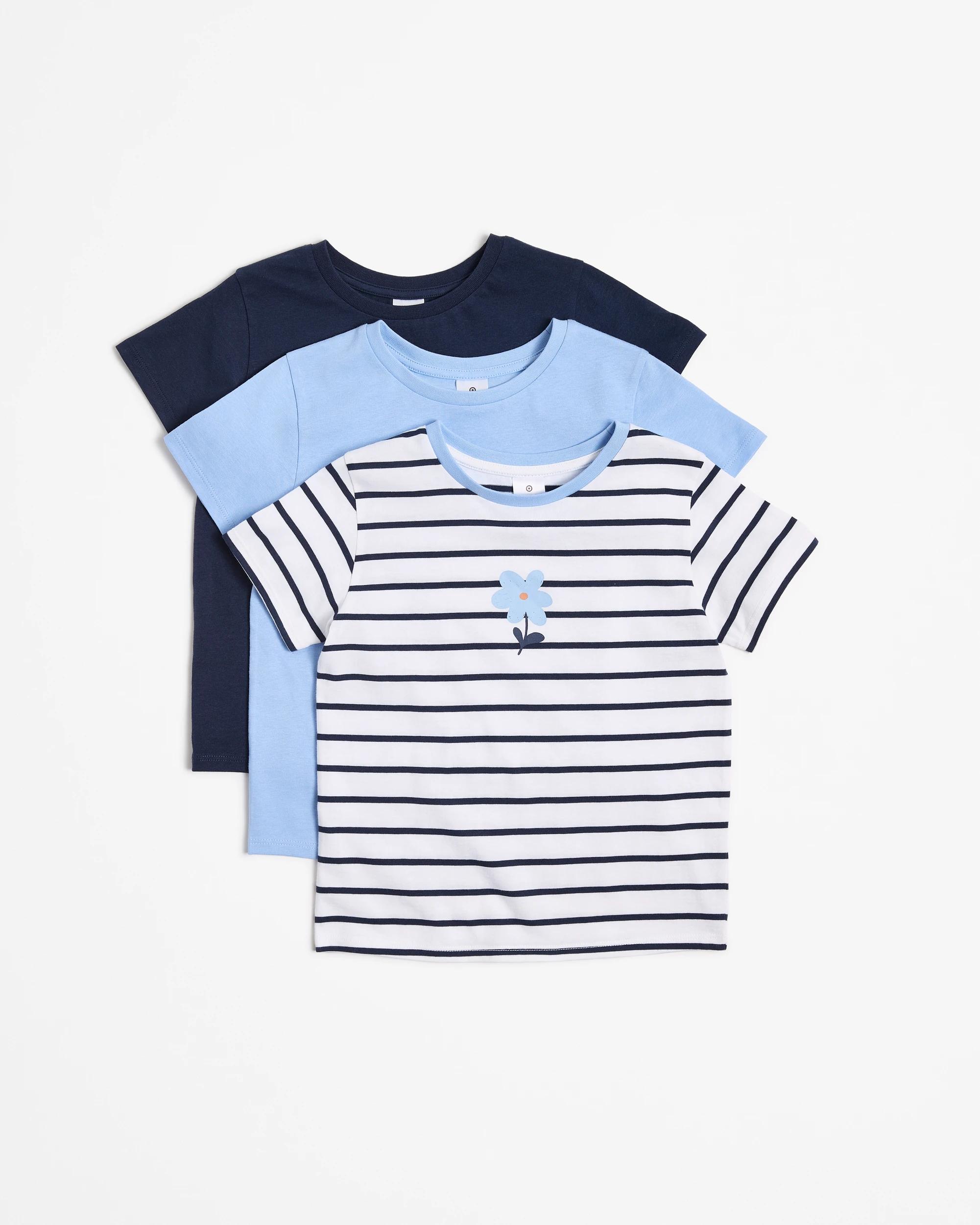 1 Target Australian Cotton T-shirt 3 Pack BLUE / MULTI, 1 of 8