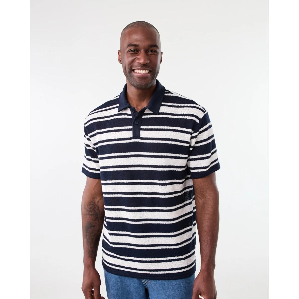 1 Stripe Polo Shirt Nvy Strp, 1 of 6
