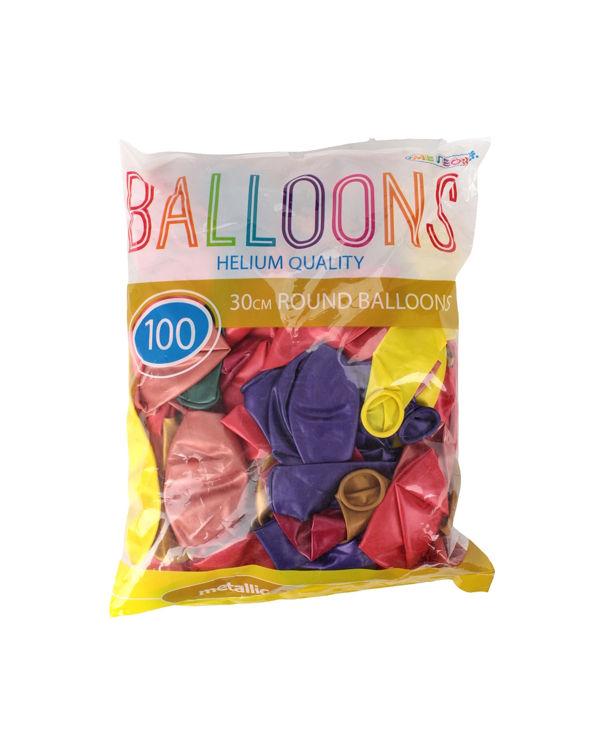3 Meteor Metallic Latex Balloons 30cm Pack of 100 - Multi, 3 of 4