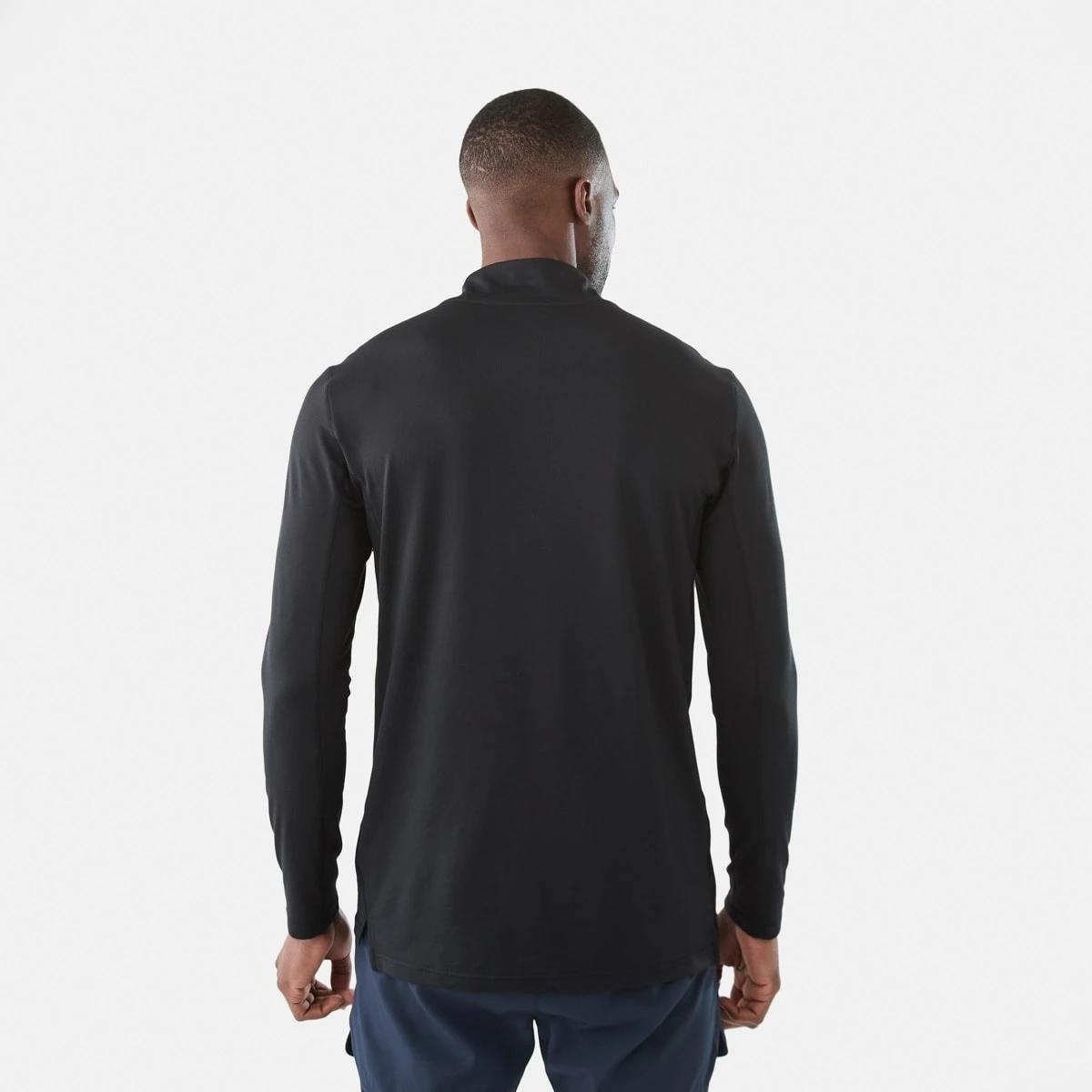 3 Active Mens 1/4 Zip Training Long Sleeve Top Black 1, 3 of 5