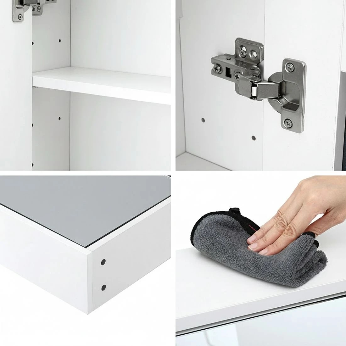 5 Cefito Bathroom Mirror Cabinet 100CM Vanity Medicine Wall Mounted Storage - White, 5 of 5