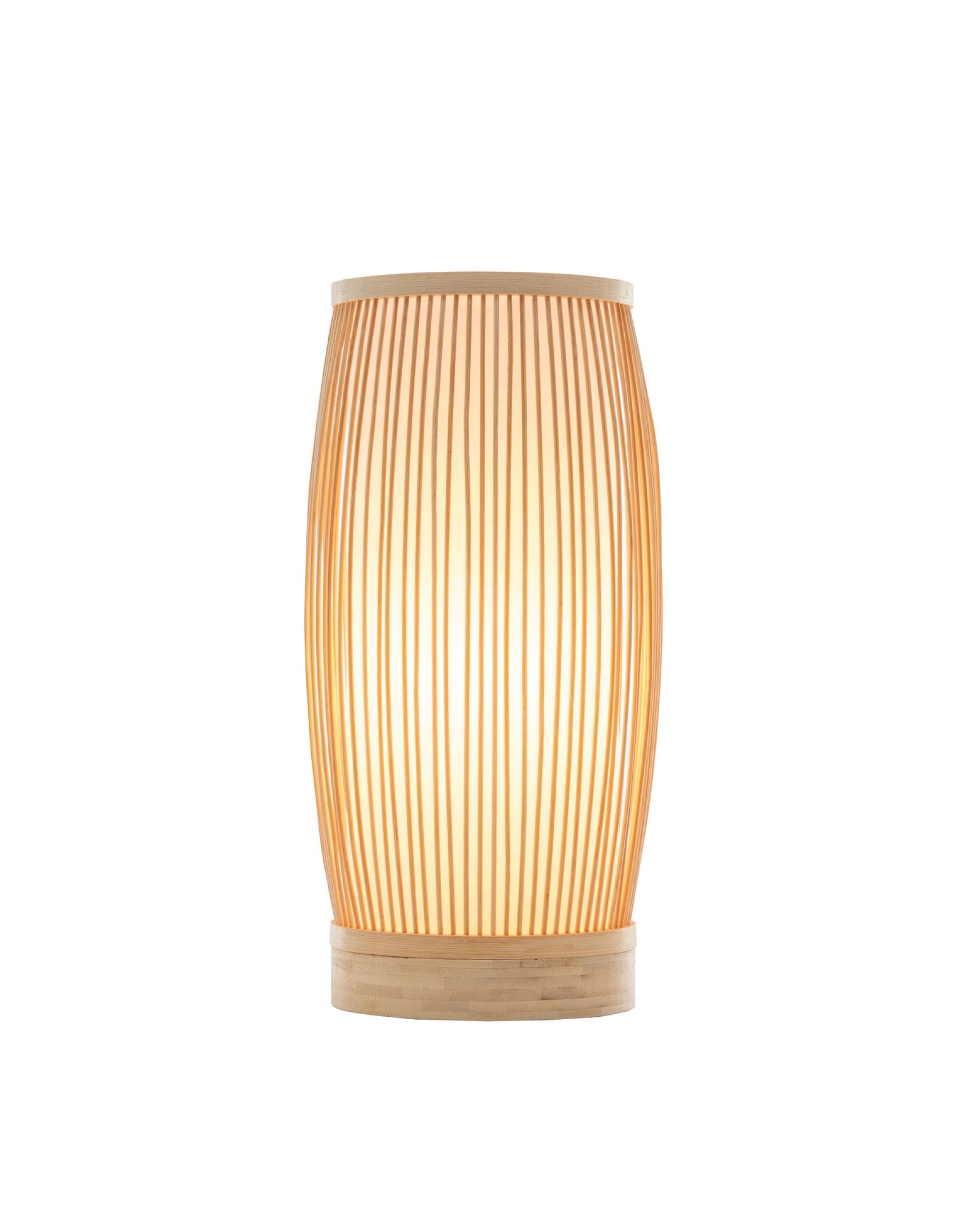 1 BR Home Natural Woven Bamboo Cylinder Table Lamp Light Shade Boho Tropical, 1 of 4