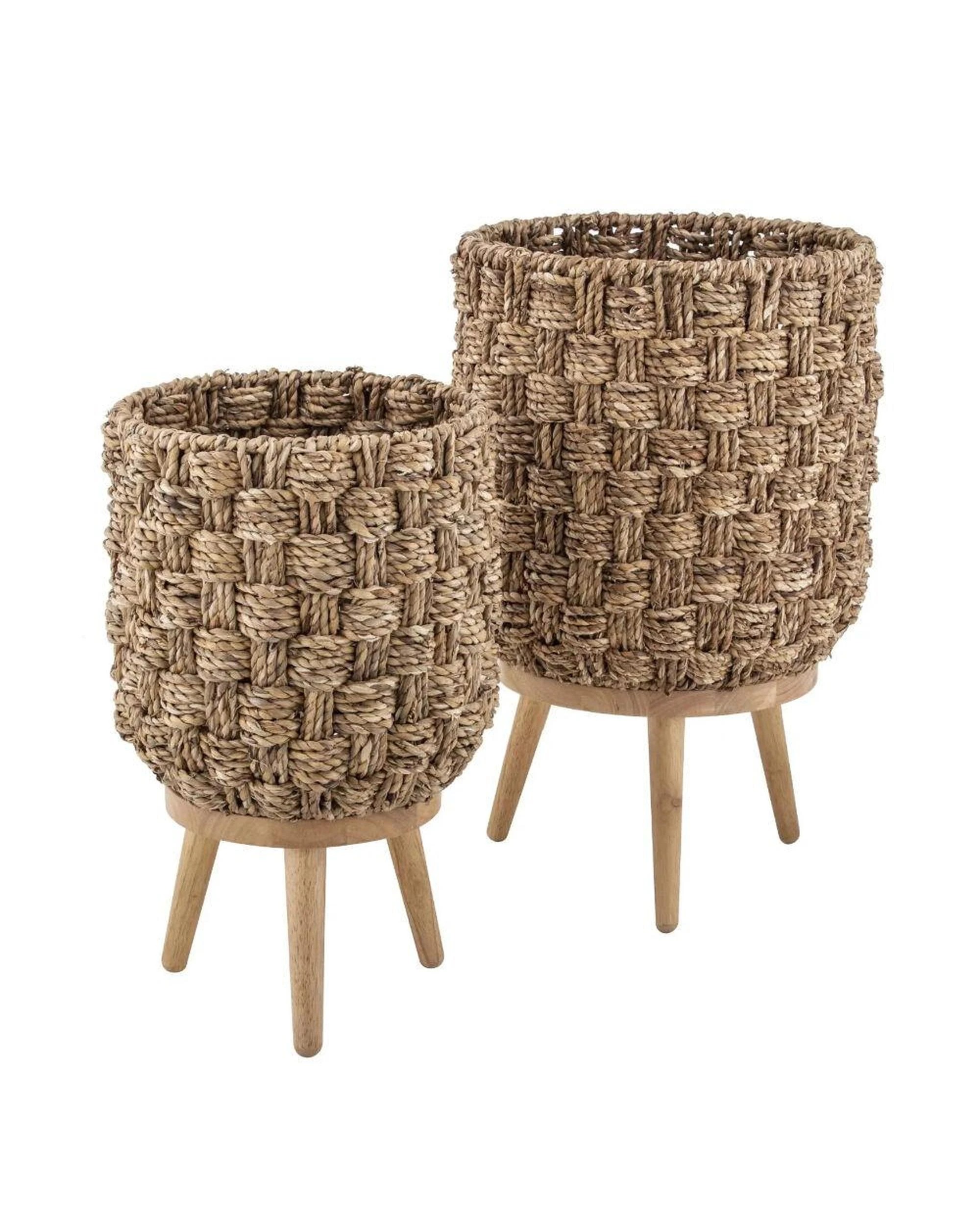 1 Amalfi Barbados Planter Pot on Stand 2pc Set Natural - Natural, 1 of 2