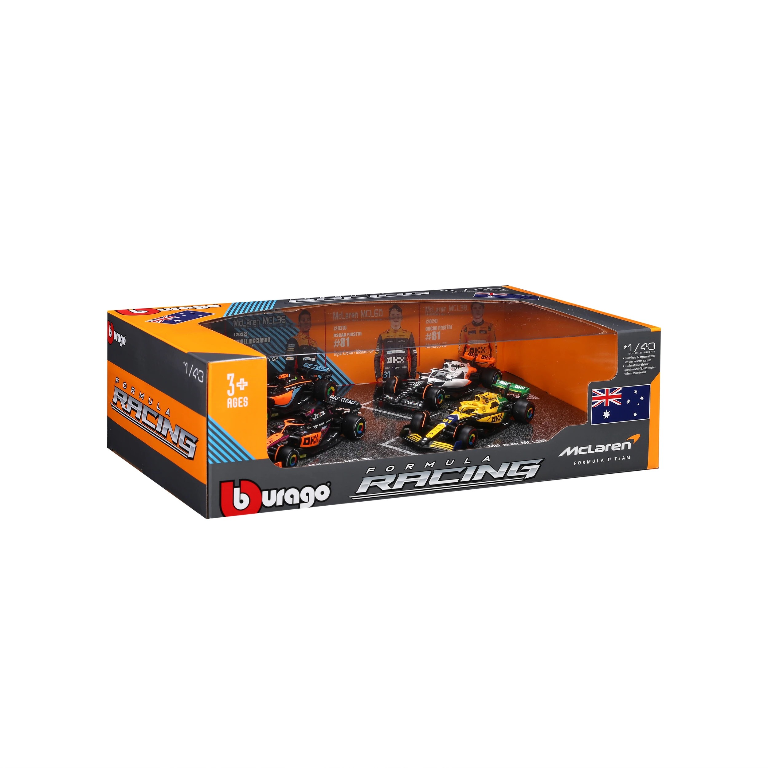 4 4 Piece Bburago 1:43 McLaren F1 Aussie Drivers, 4 of 6