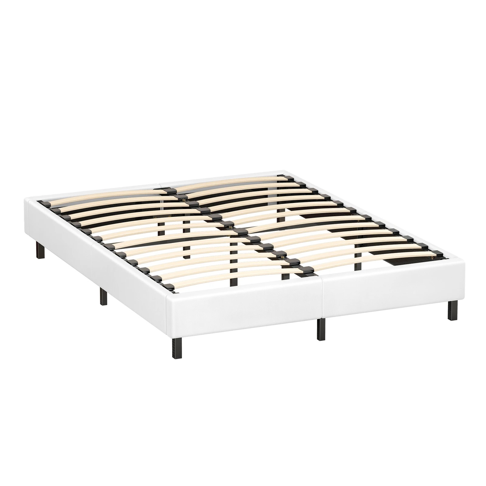 10 Alfordson Bed Frame Queen Size Mattress Base Foundation Leather Basel - White, 10 of 10