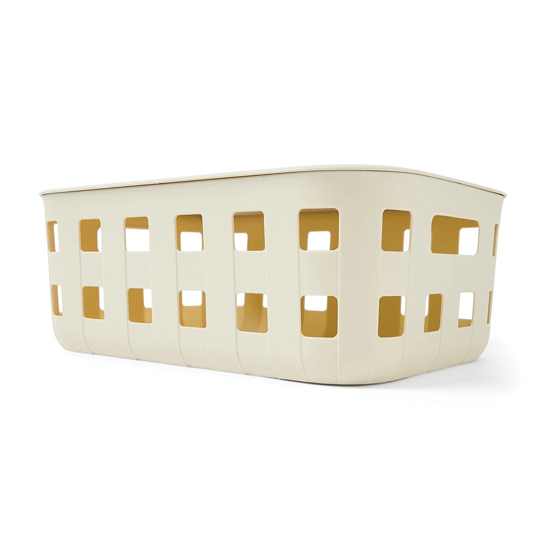 1 12L Rectangle Trellis Basket with Lid - Beige, 1 of 10